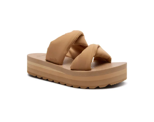 Sanuk Yoga Twist-N-Slide sandali donna Tan platform