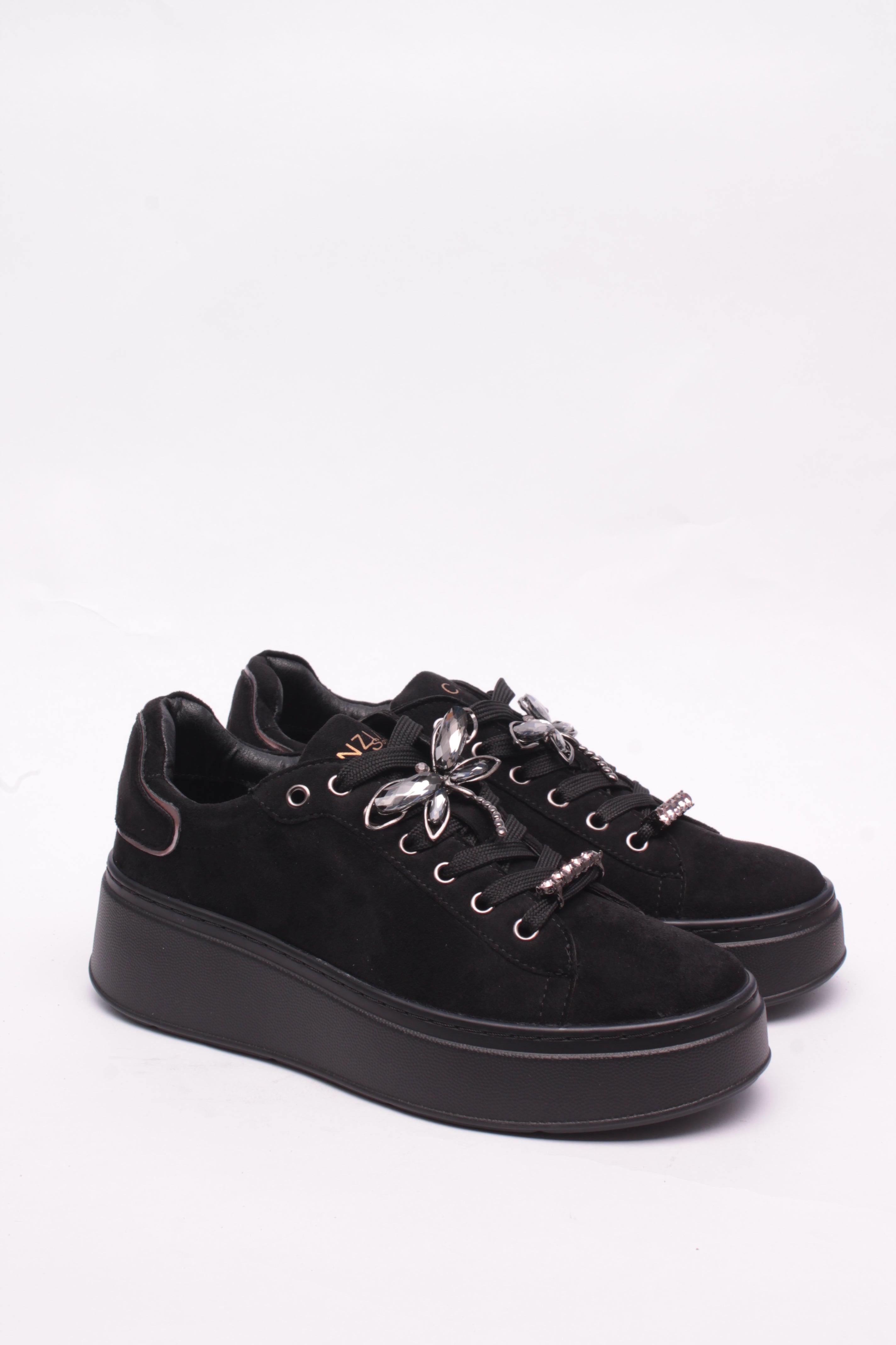 Cinzia Soft CI2103 sneakers tessuto nero kaki ecopelle
