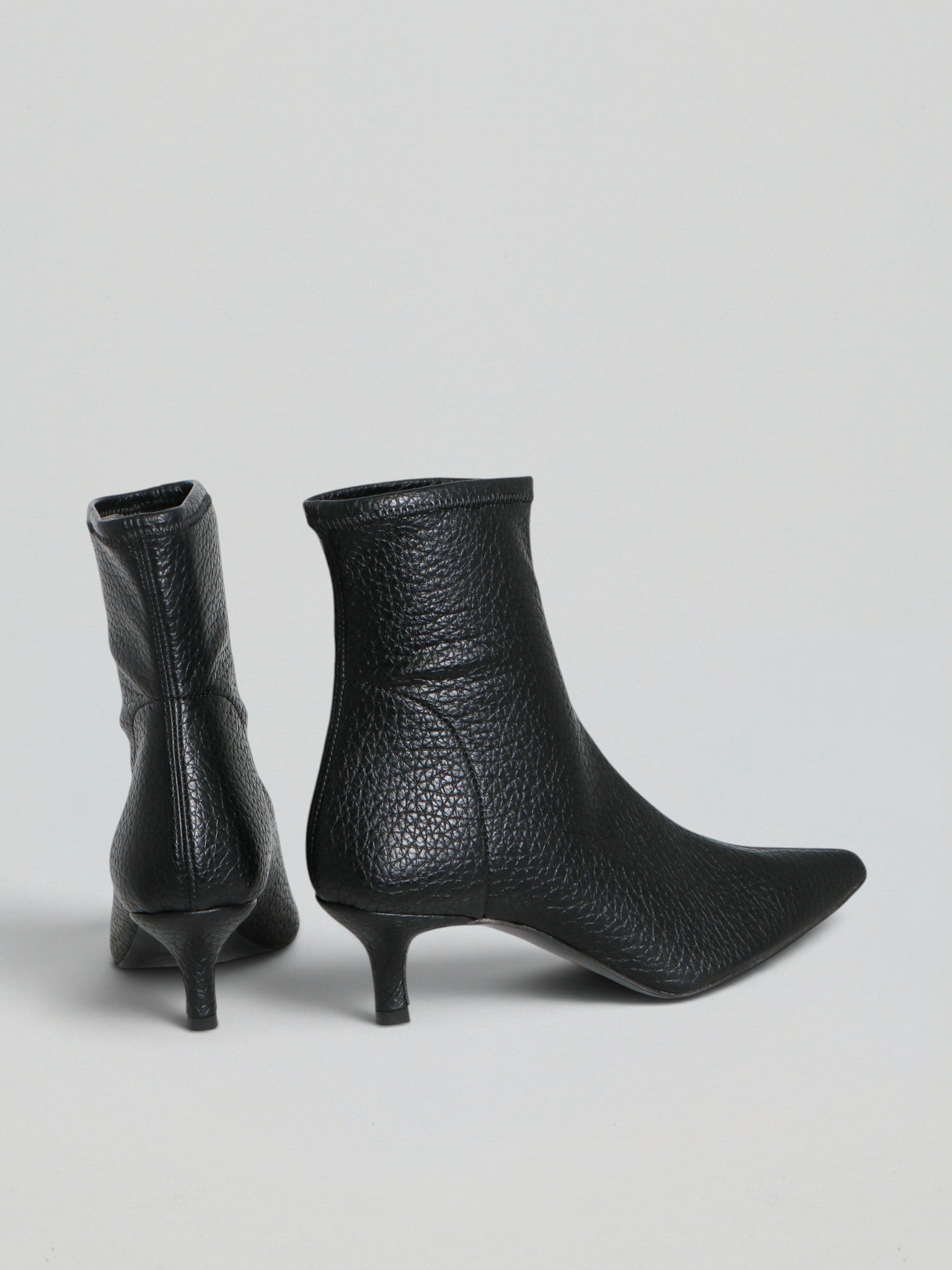 Ovyè Tronchetti tacco stretch ecopelle neri tacco 5 cm