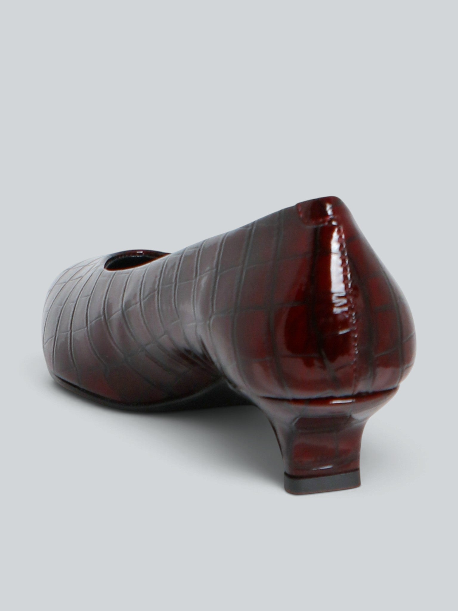 Ovyè Décolleté bordeaux ecopelle stampa cocco tacco 3 cm