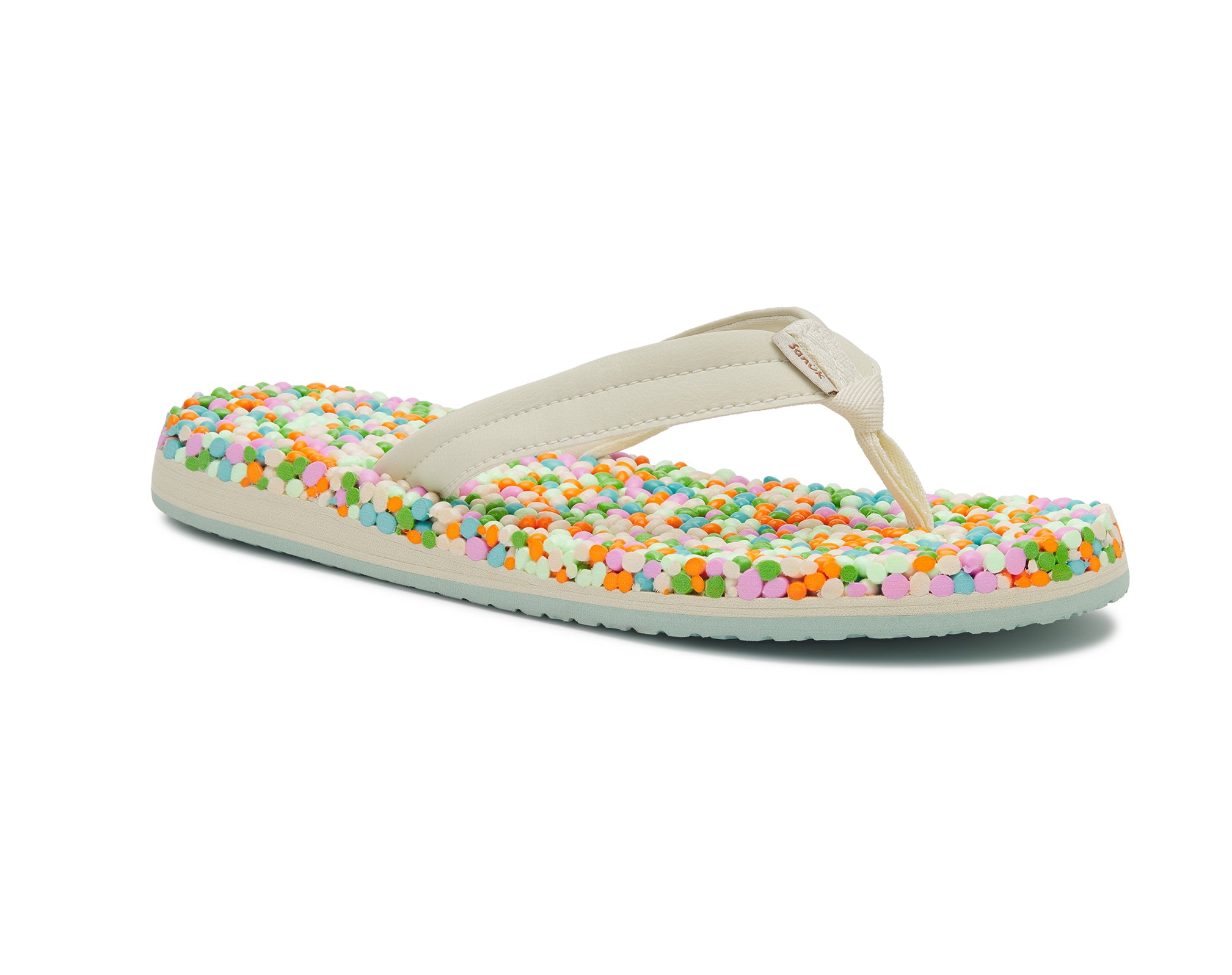 Sanuk Bubblecush infradito donna Tan con perline