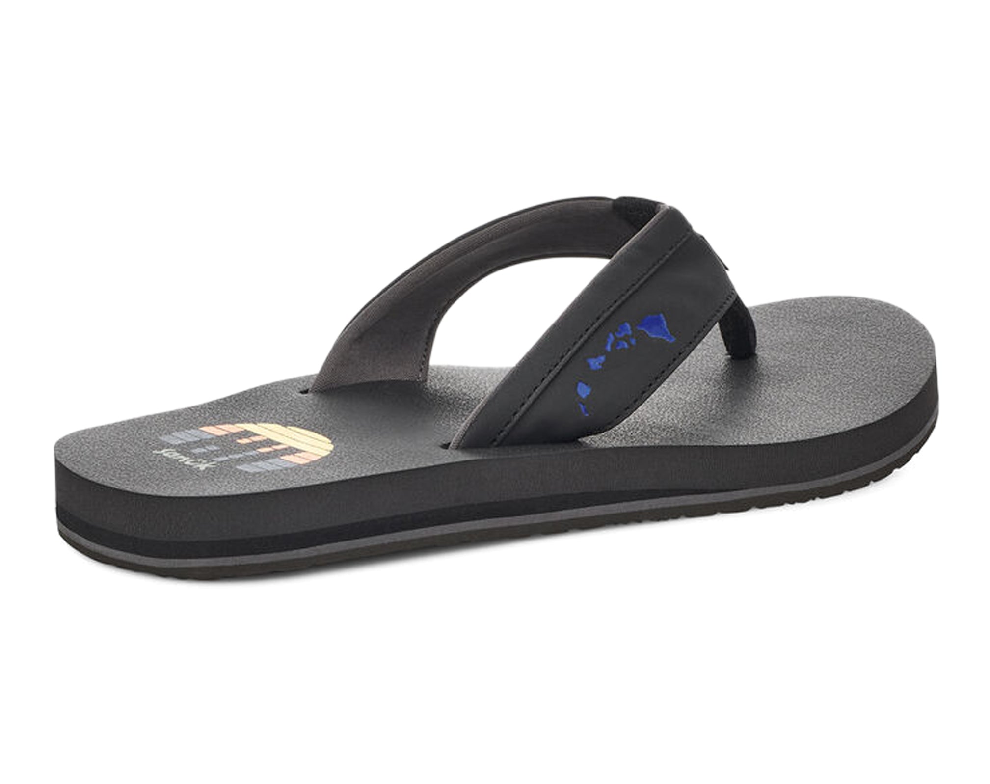 Sanuk Ziggy St Hawaii infradito uomo nero suola leggera