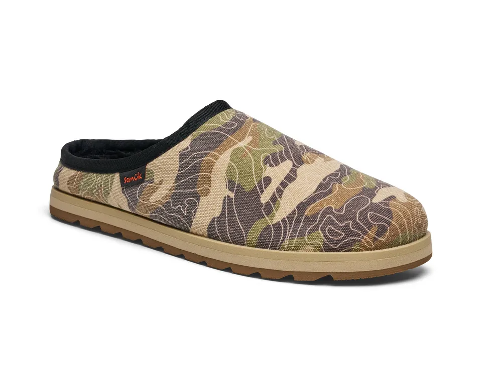 Sanuk Yoga Cloud Lounger Pantofole Uomo Camoscio Nero