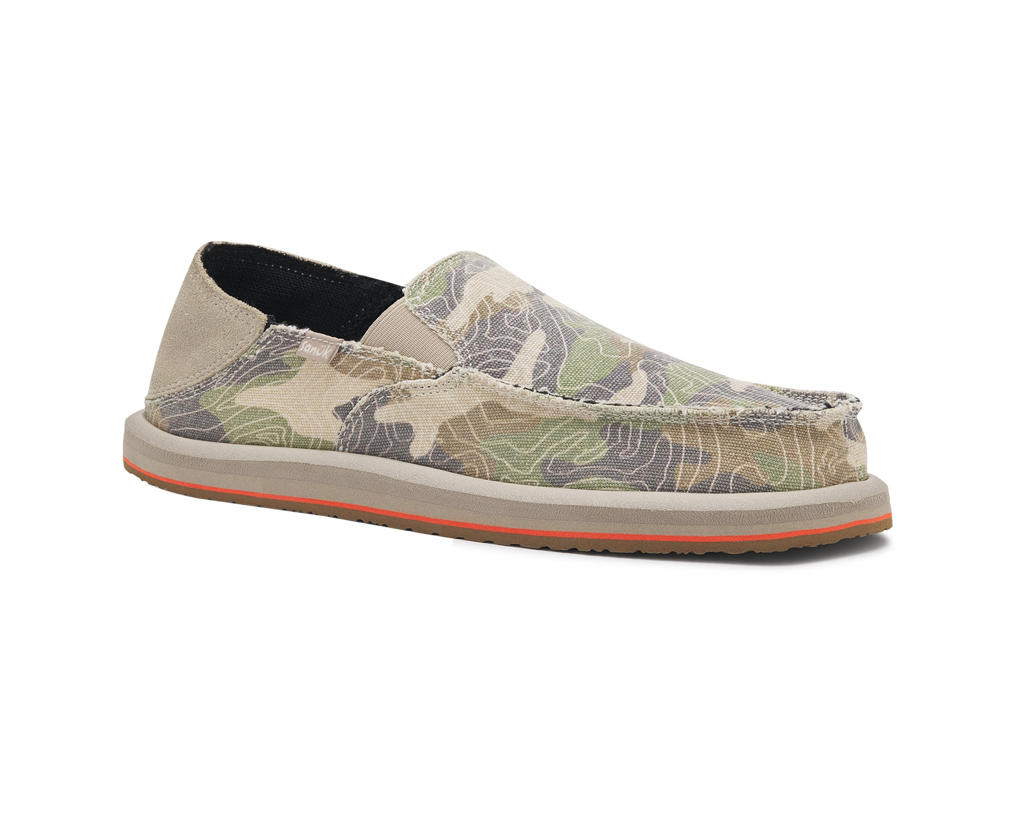 Sanuk Donny Novelty scarpe uomo slip-on tela cotone