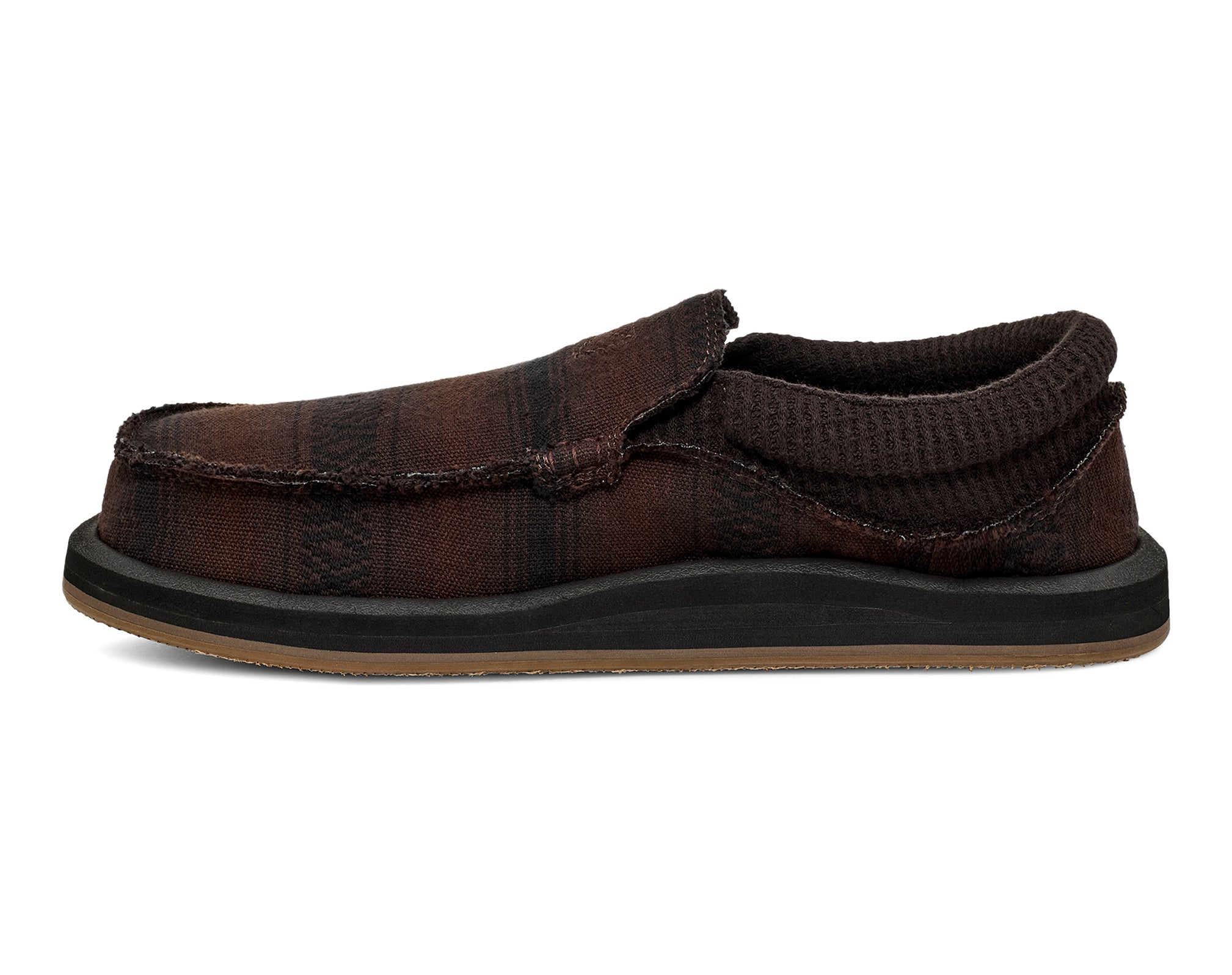 Sanuk Chiba Blanket Slip on uomo tessuto marroni comode