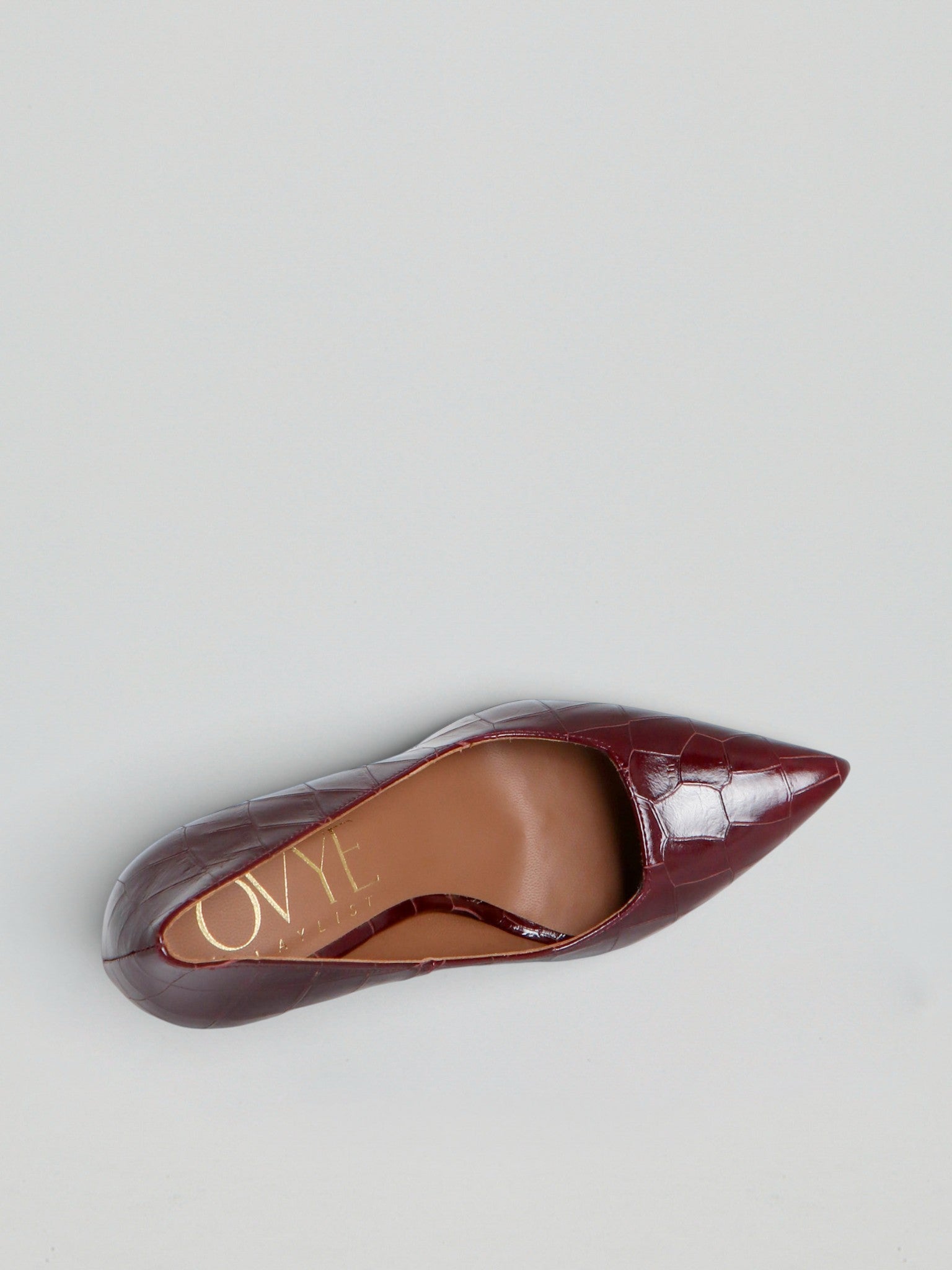 Ovyè Décolleté e Slingback pelle stampa cocco bordeaux tacco 10 cm