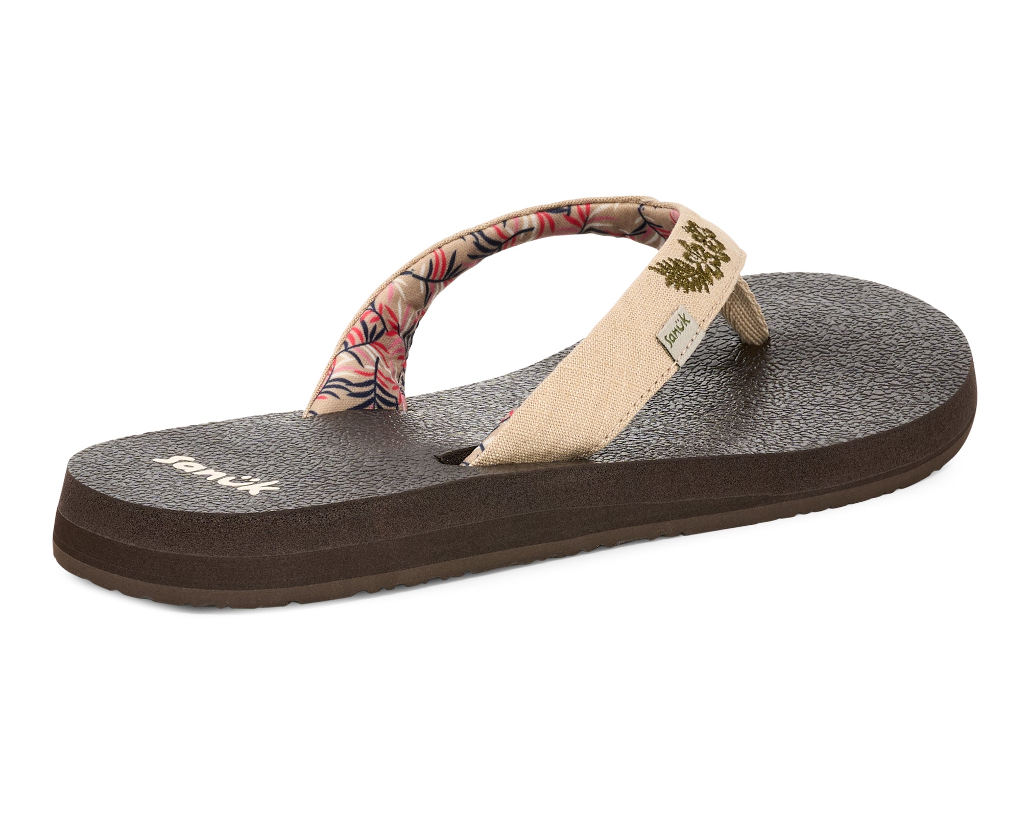 Sanuk Yoga Paradise II Sandali Nero Ricamo Floreale