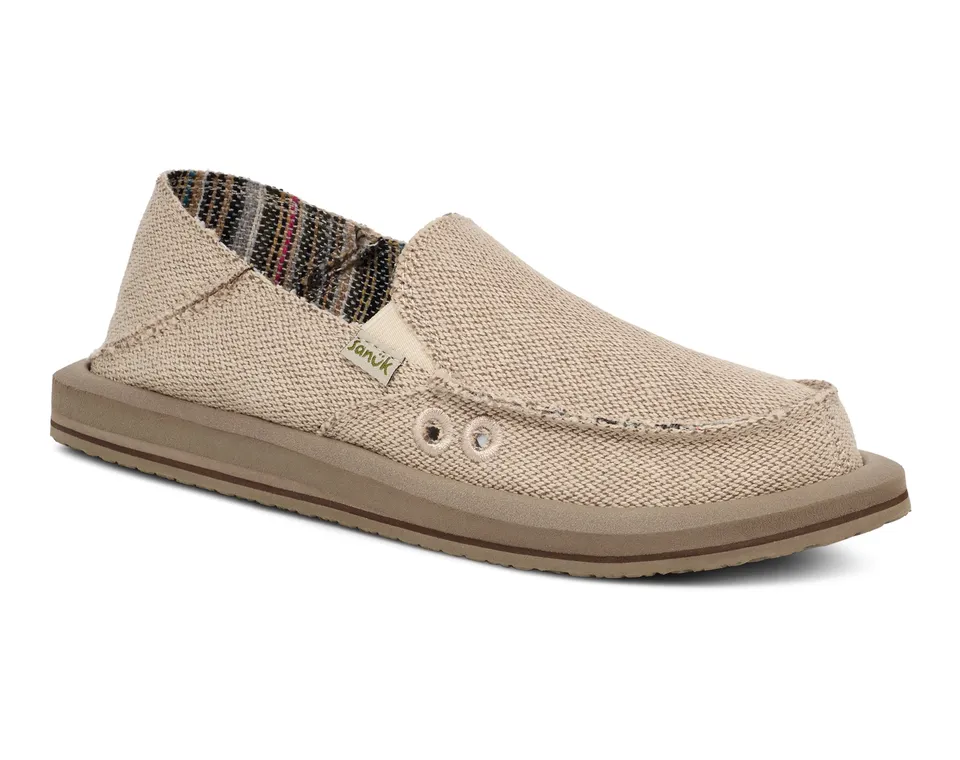Sanuk Donna Hemp Slip-On Donna Natural in Canapa
