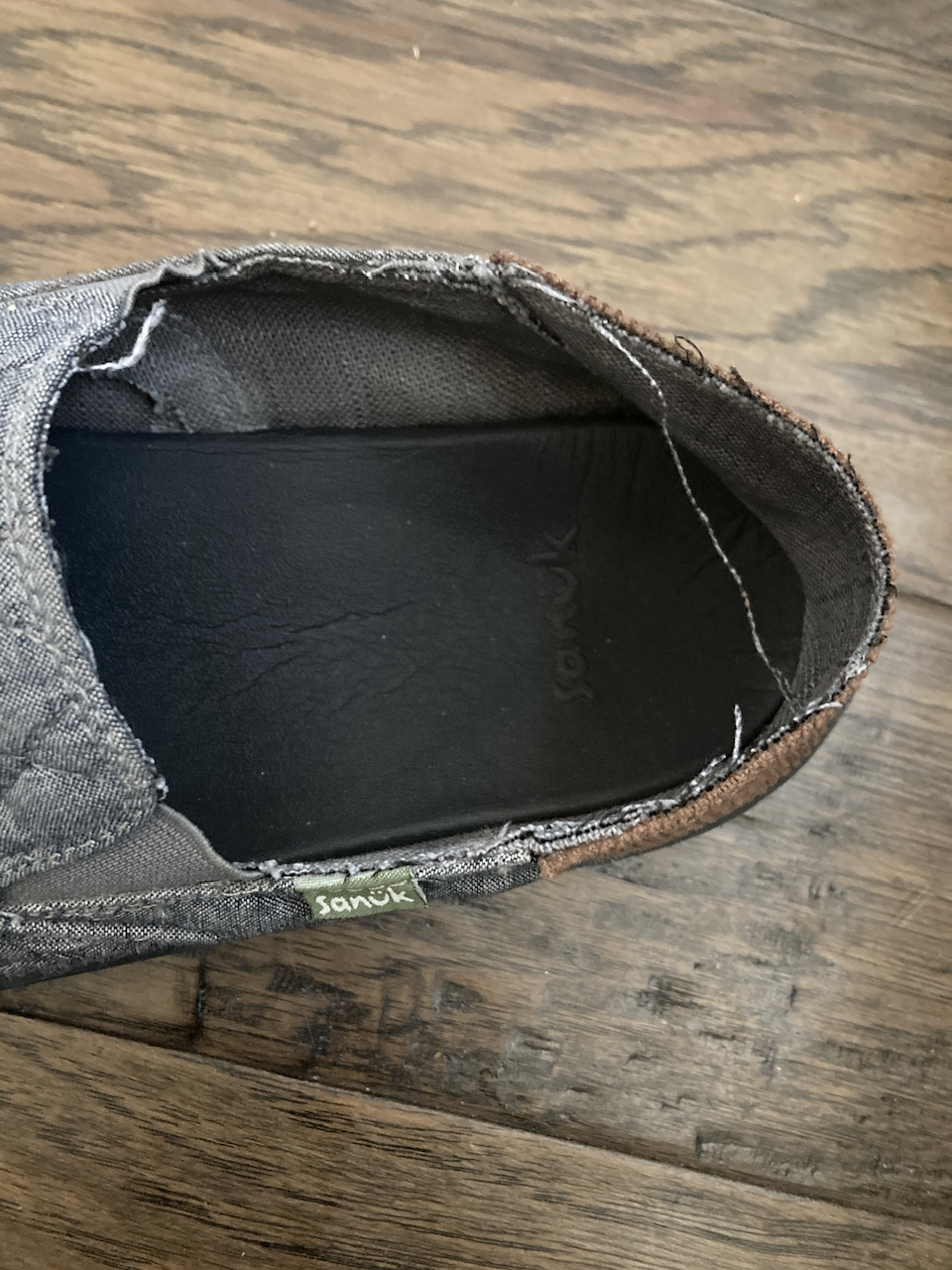 Sanuk Donny Quilted mocassini uomo Charcoal in cotone