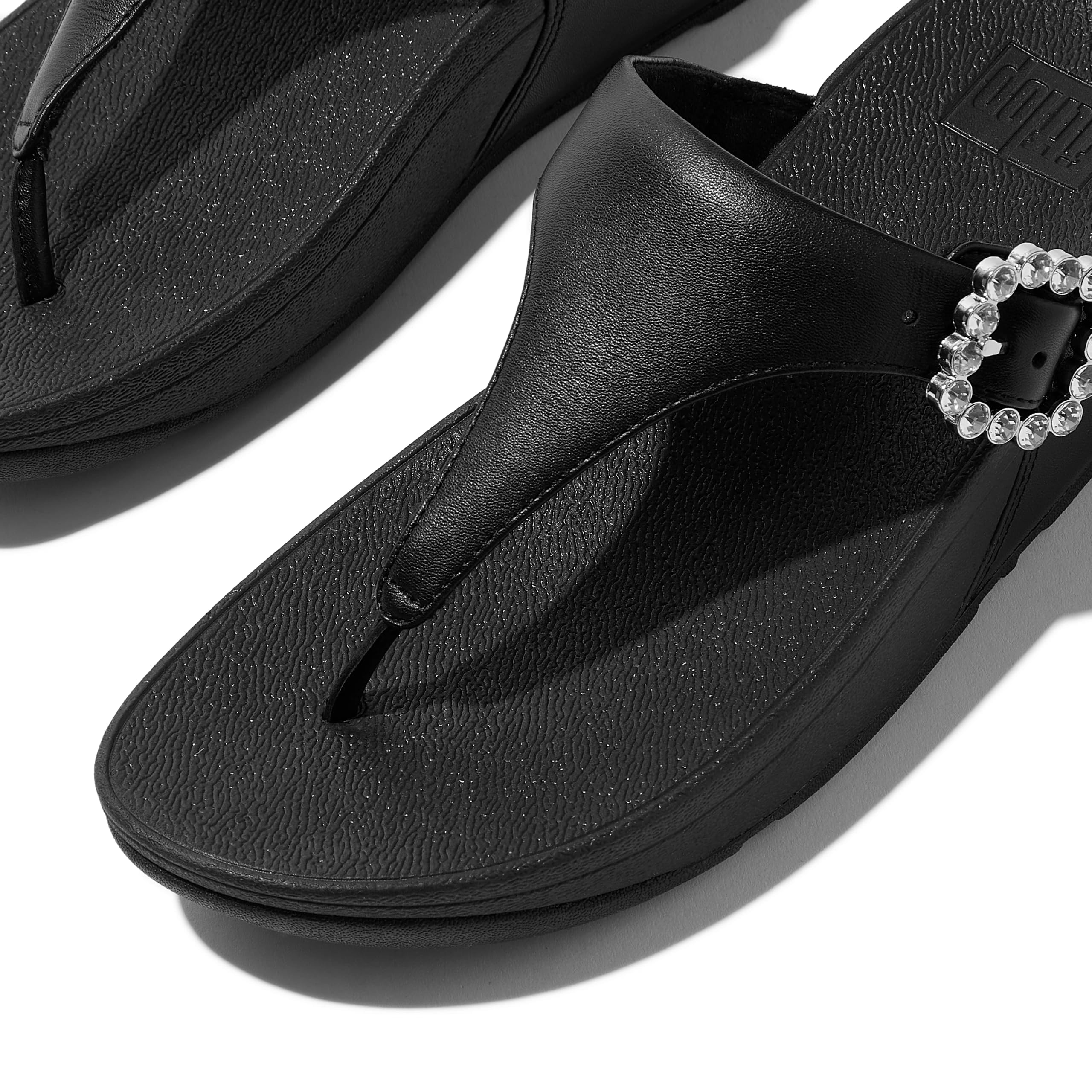 FitFlop Lulu Crystal Sandali Infradito Donna Nero Pelle