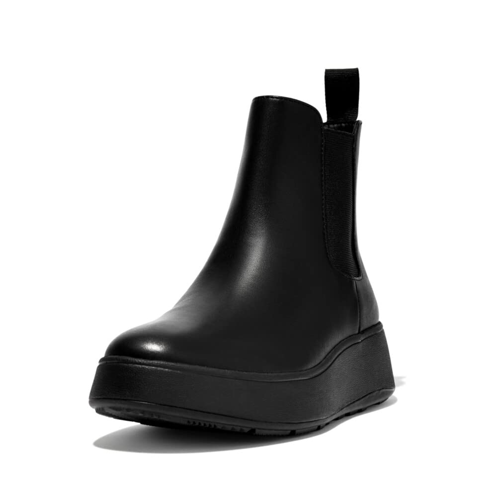 FitFlop F-mode Flatform Stivali Chelsea Donna Nero Pelle