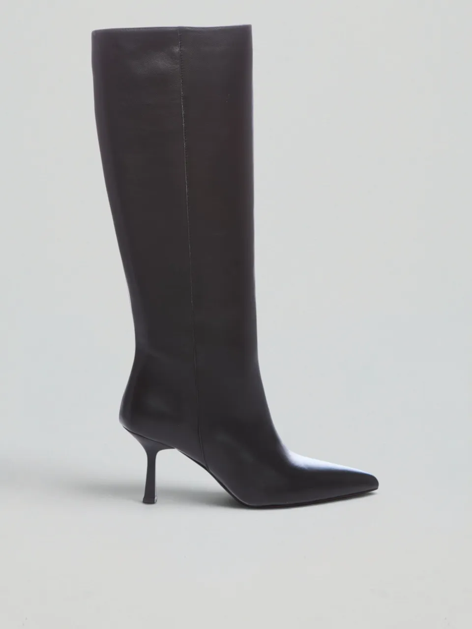 Ovyè Stivali con tacco Stivali in pelle nero tacco 7 cm