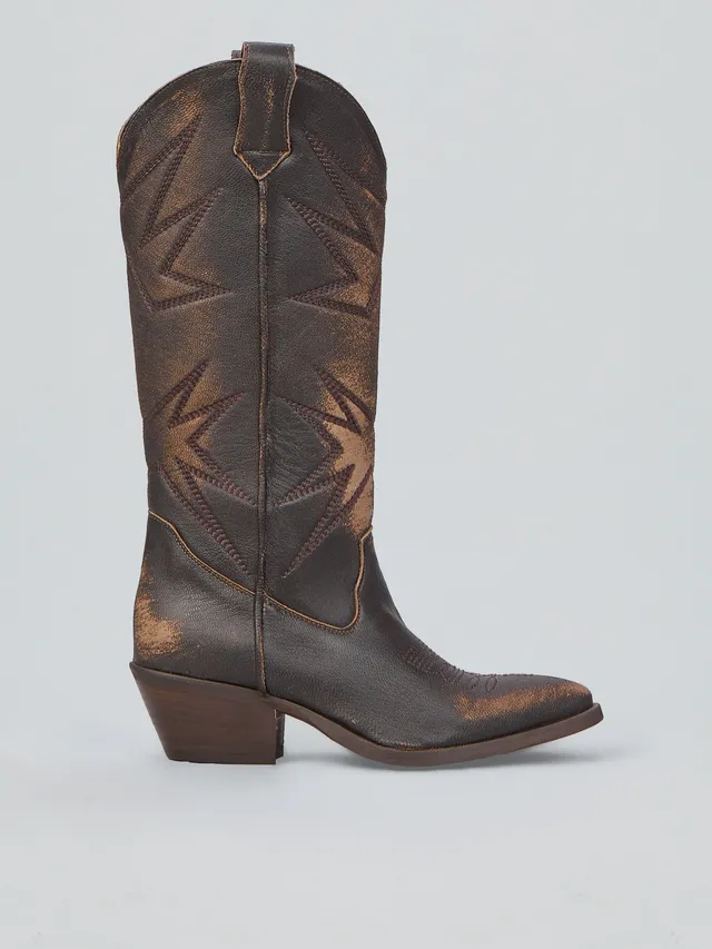 Ovyè Texani in Pelle Moro Vintage Ricami 38