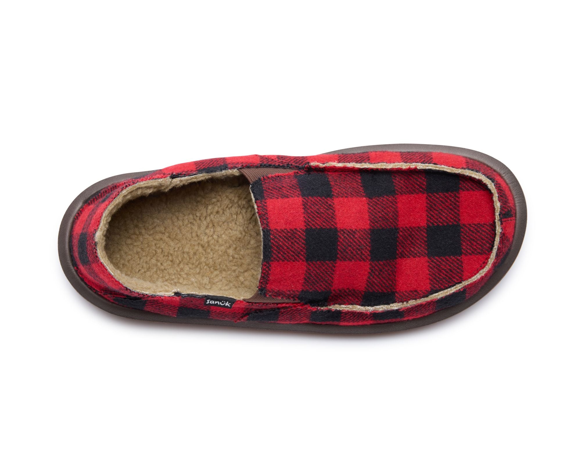 Sanuk Donny Buffalo Chill slip-on uomo Rosso flanella calda