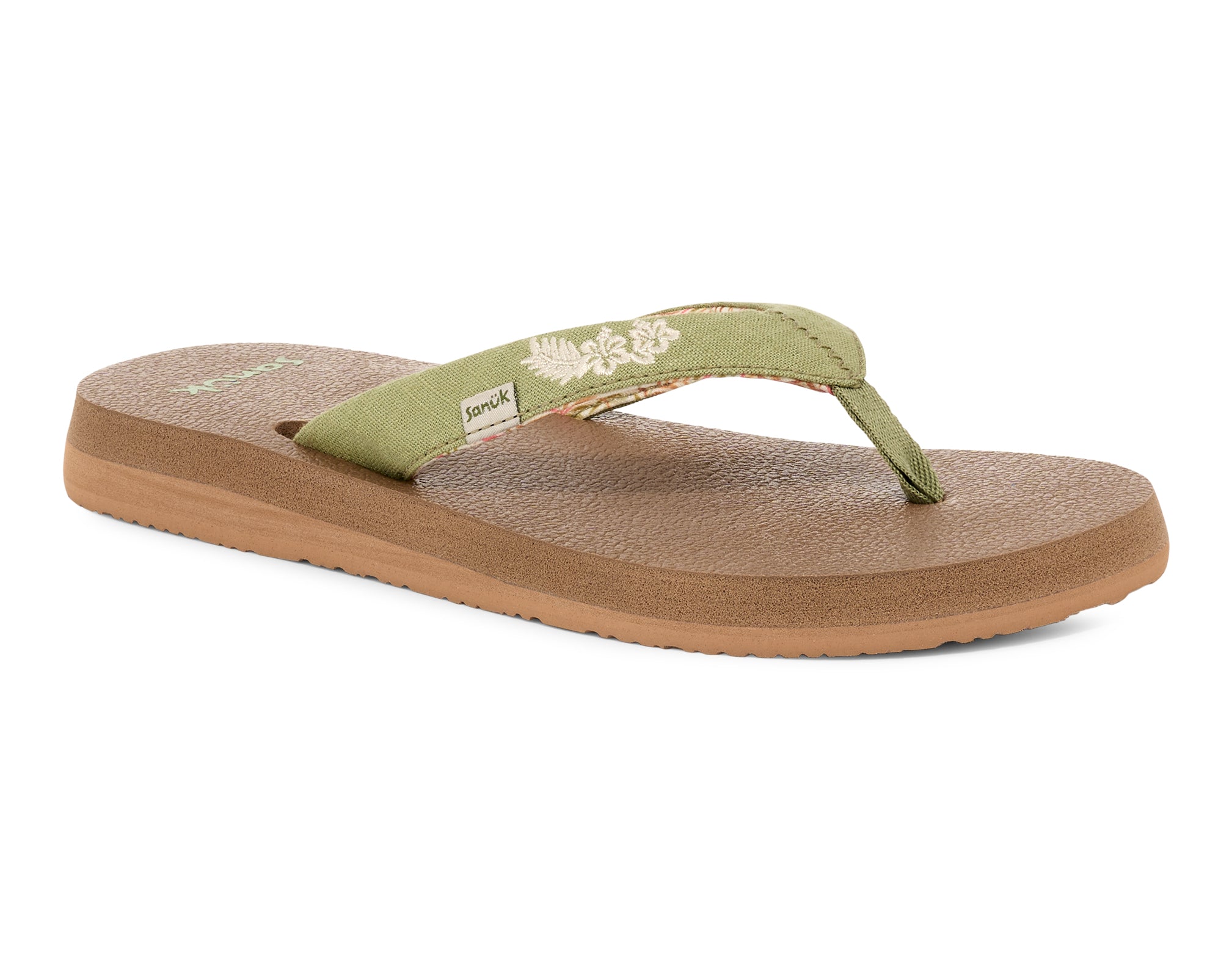 Sanuk Yoga Paradise II Sandali Nero Ricamo Floreale