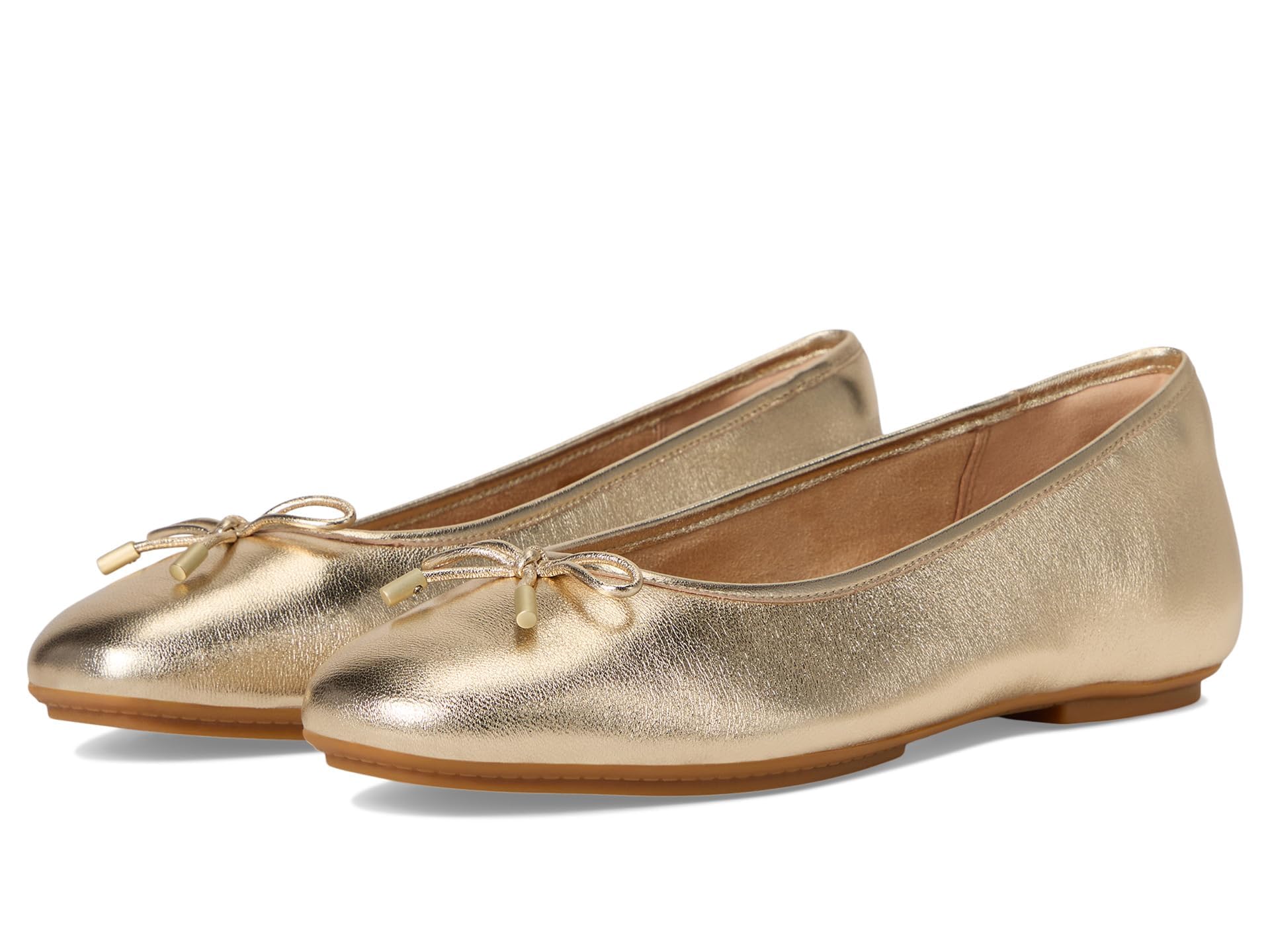 FitFlop Delicato Bow Soft Metallic-Leather Ballerine Argento