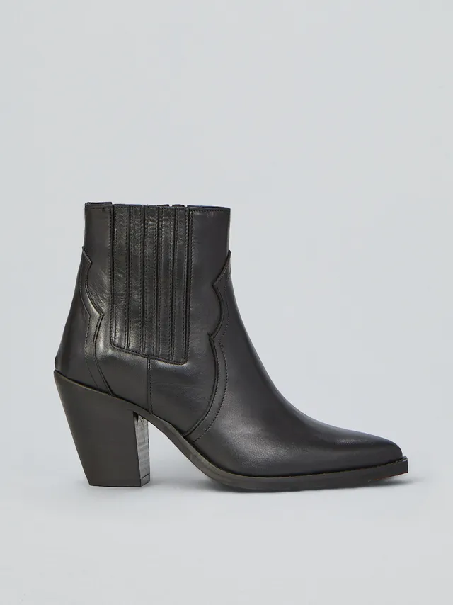 Ovyè Texanini pelle nero western tronchetti taglia 38