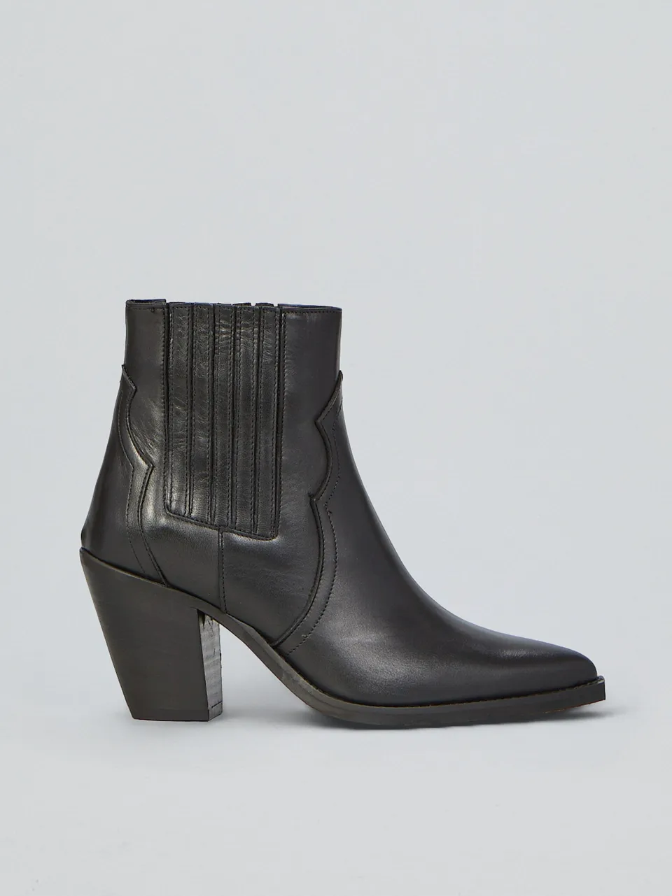 Ovyè Texanini pelle nero western tronchetti taglia 38