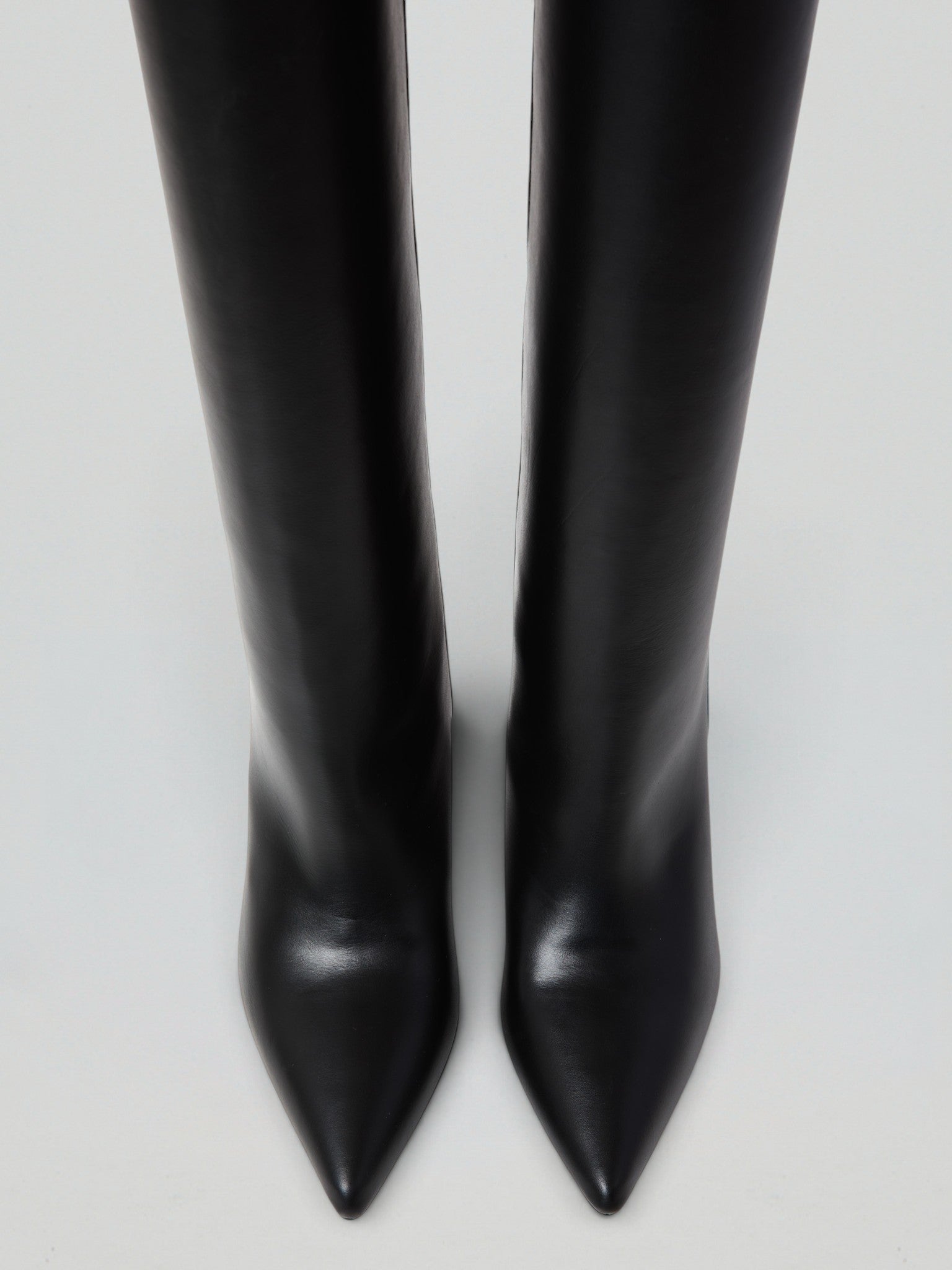 Ovyè Stivali con tacco Stivali in pelle nero tacco 7 cm