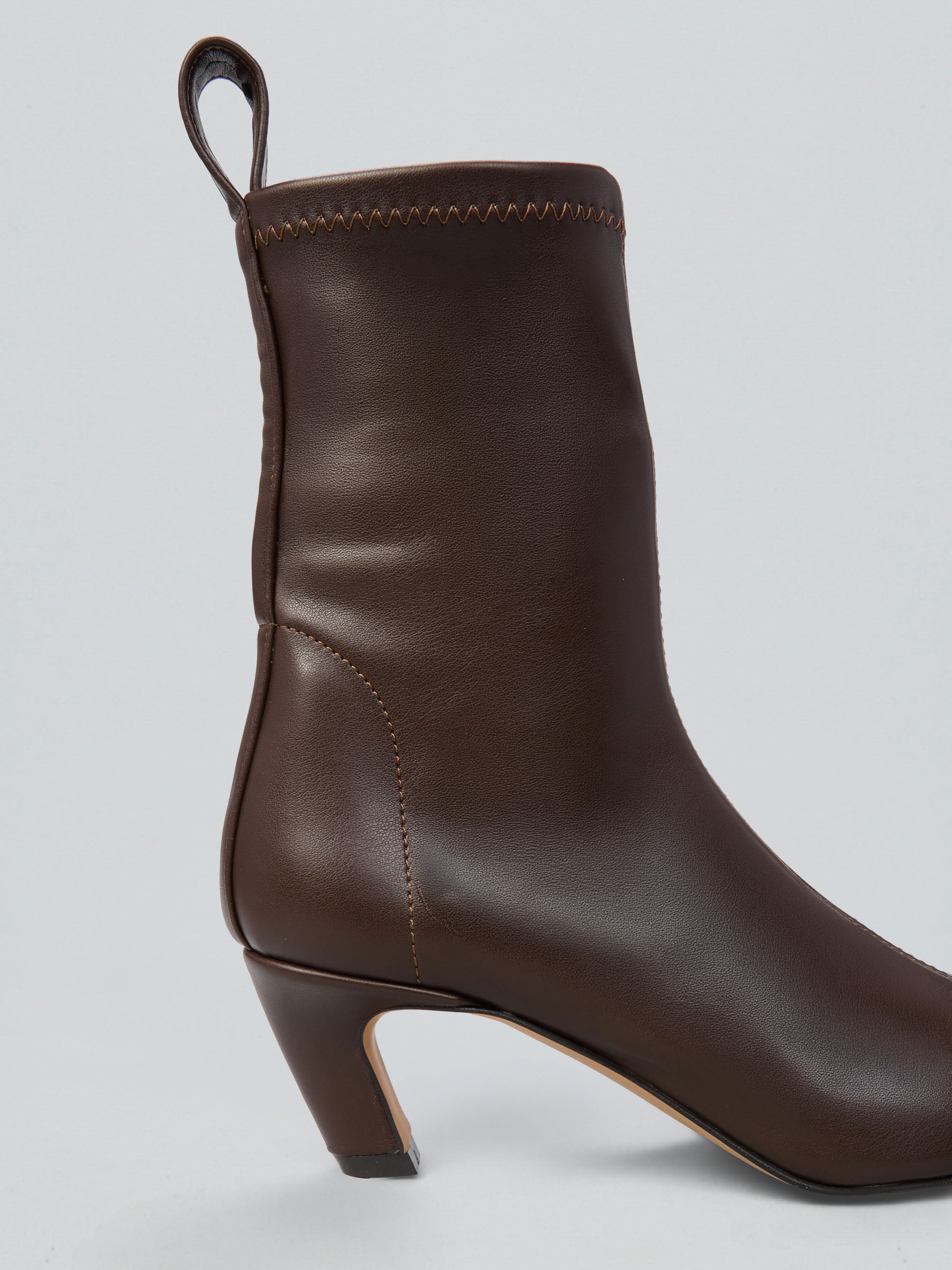 Ovyè Tronchetti con tacco stretch ecopelle moro tacco 5 cm