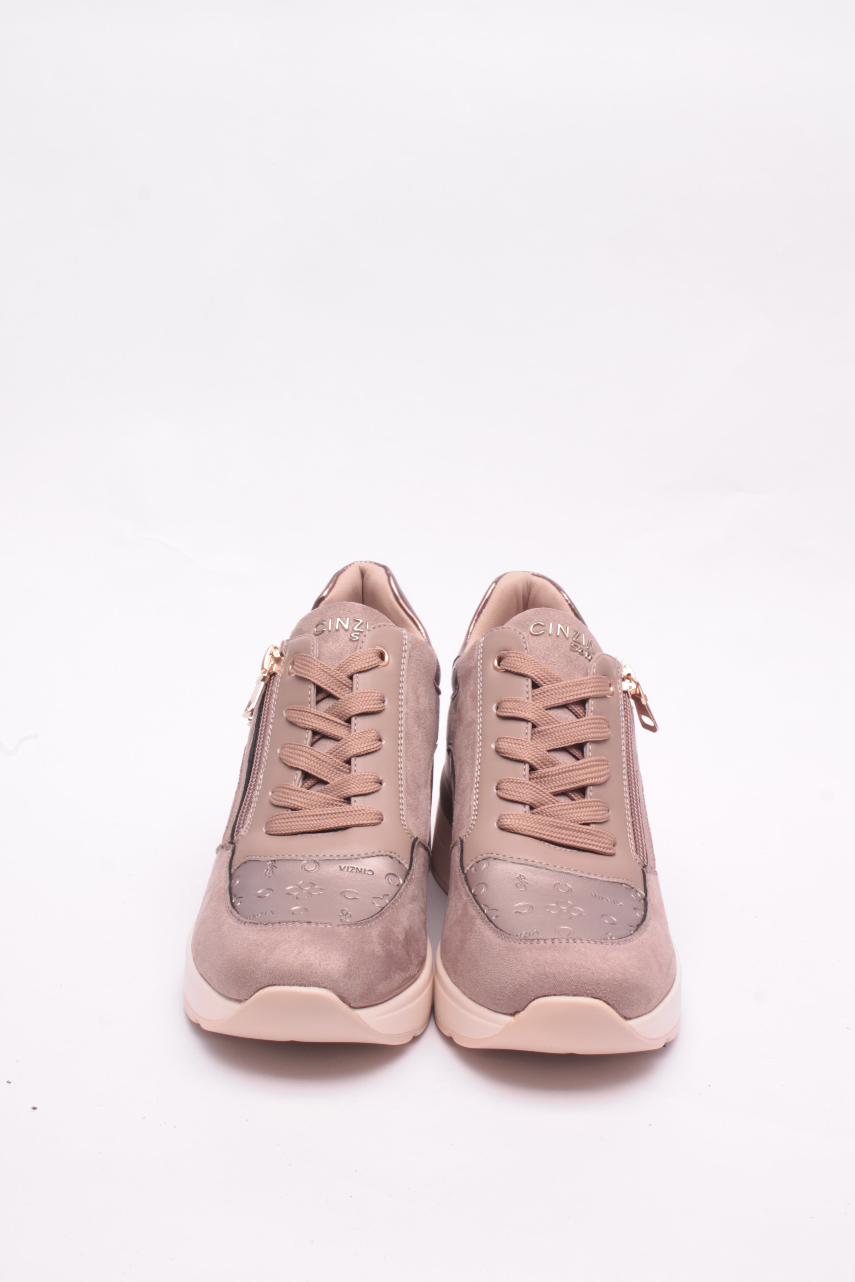 Cinzia Soft CN2050 Sneakers Donna Nero Taupe Tacco 3 cm