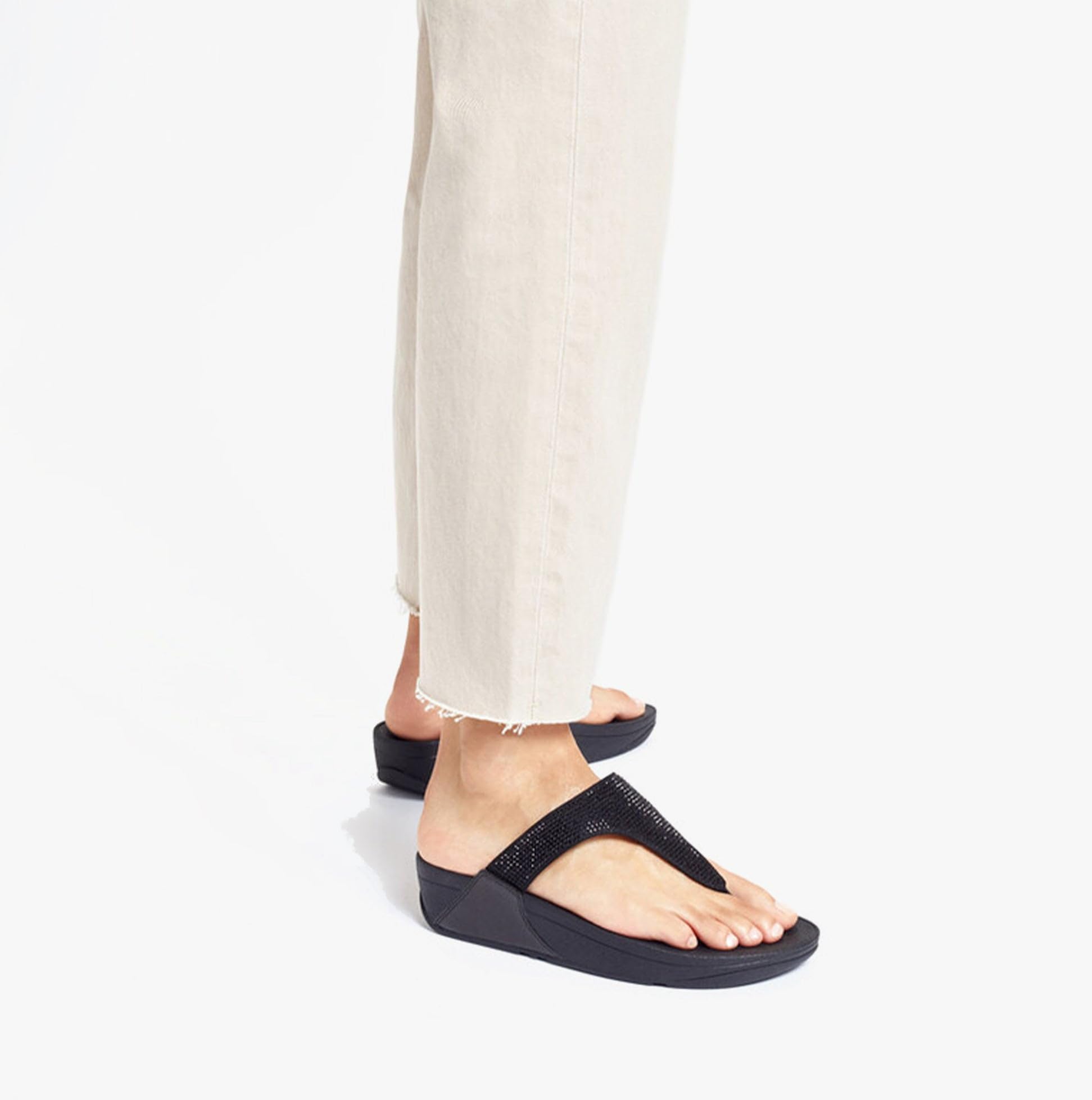 FitFlop Lulu Crystal Feather sandali zeppa nero 39 EU