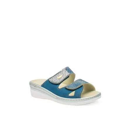 Cinzia Soft Pantofole Pianella Tessuto Jeans Blu