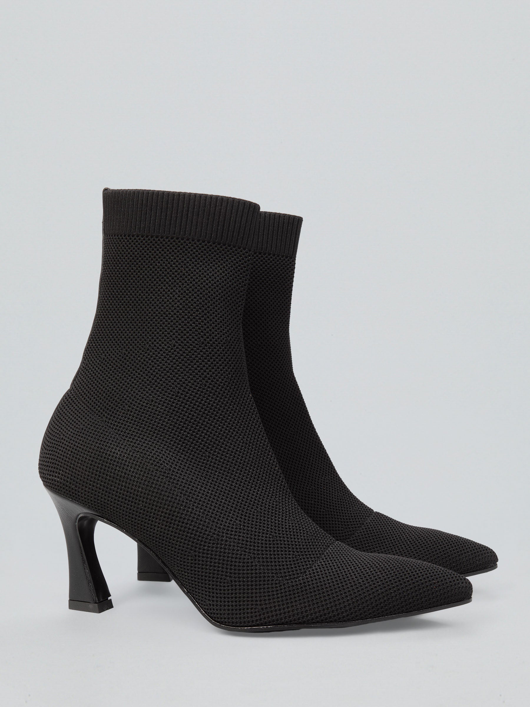 Ovyè Tronchetti con tacco tessuto elasticizzato tronchetti neri tacco 8 cm