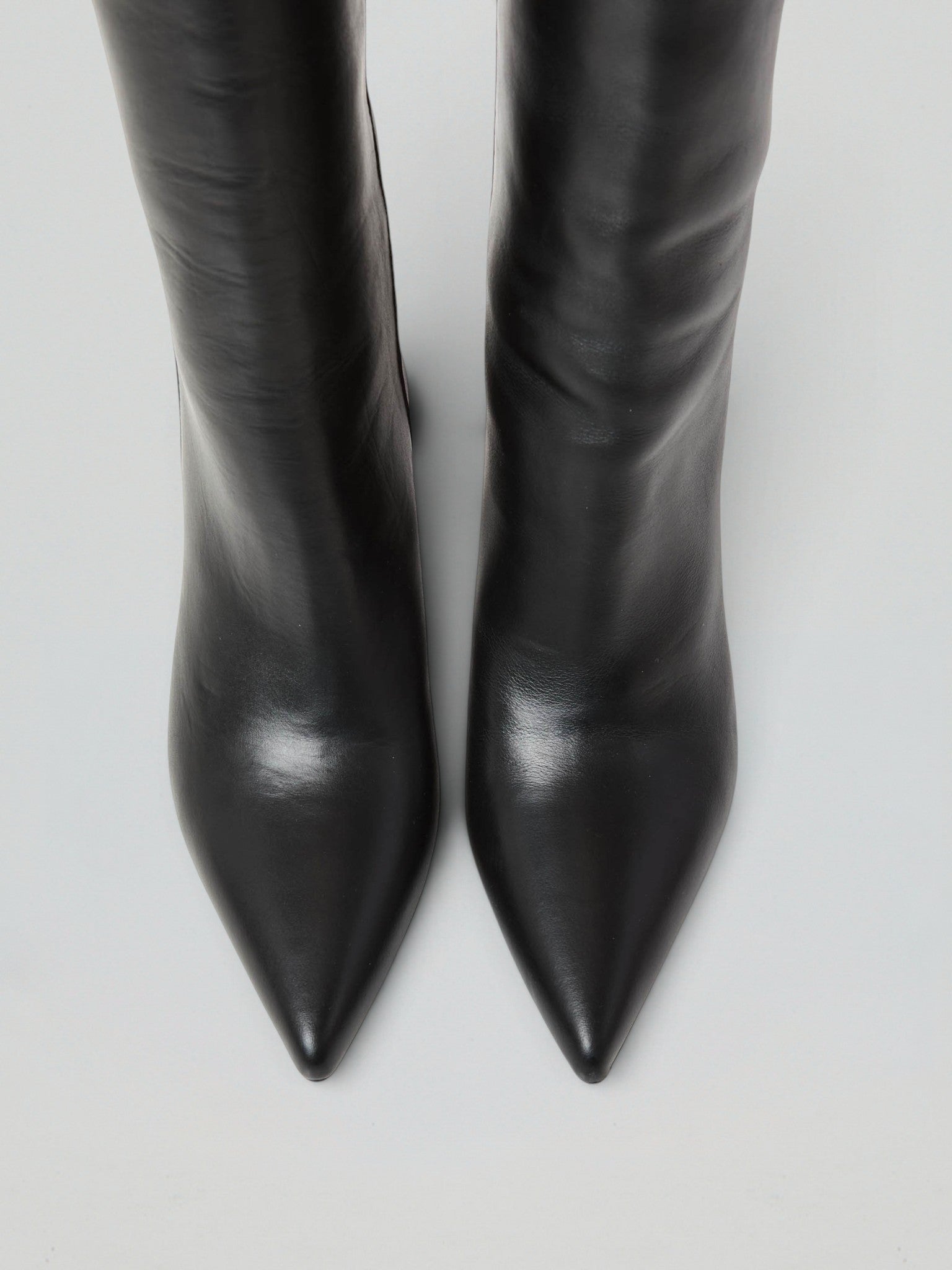 Ovyè Stivali con tacco Stivali in pelle nero tacco 7 cm