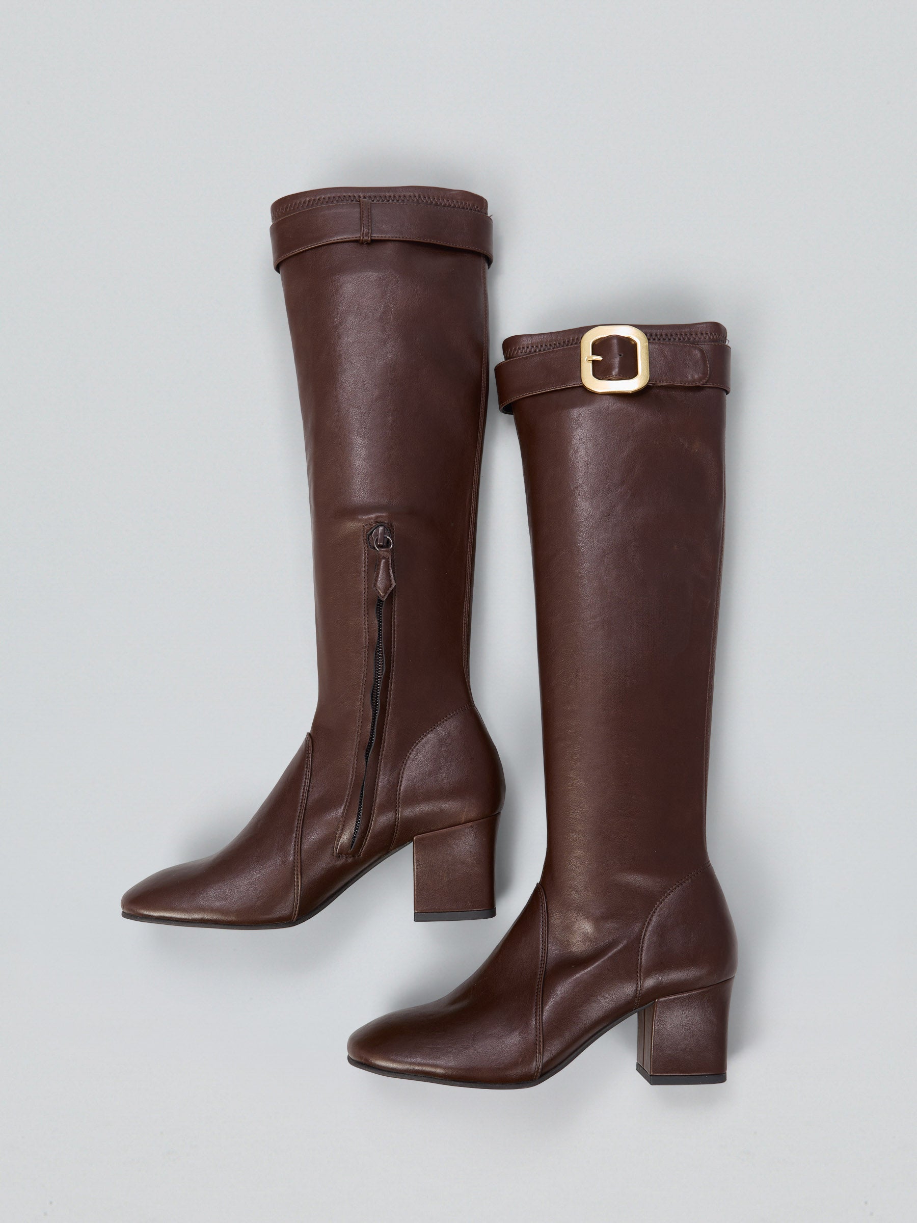 Ovyè Stivali con tacco stretch marrone tacco 6 cm