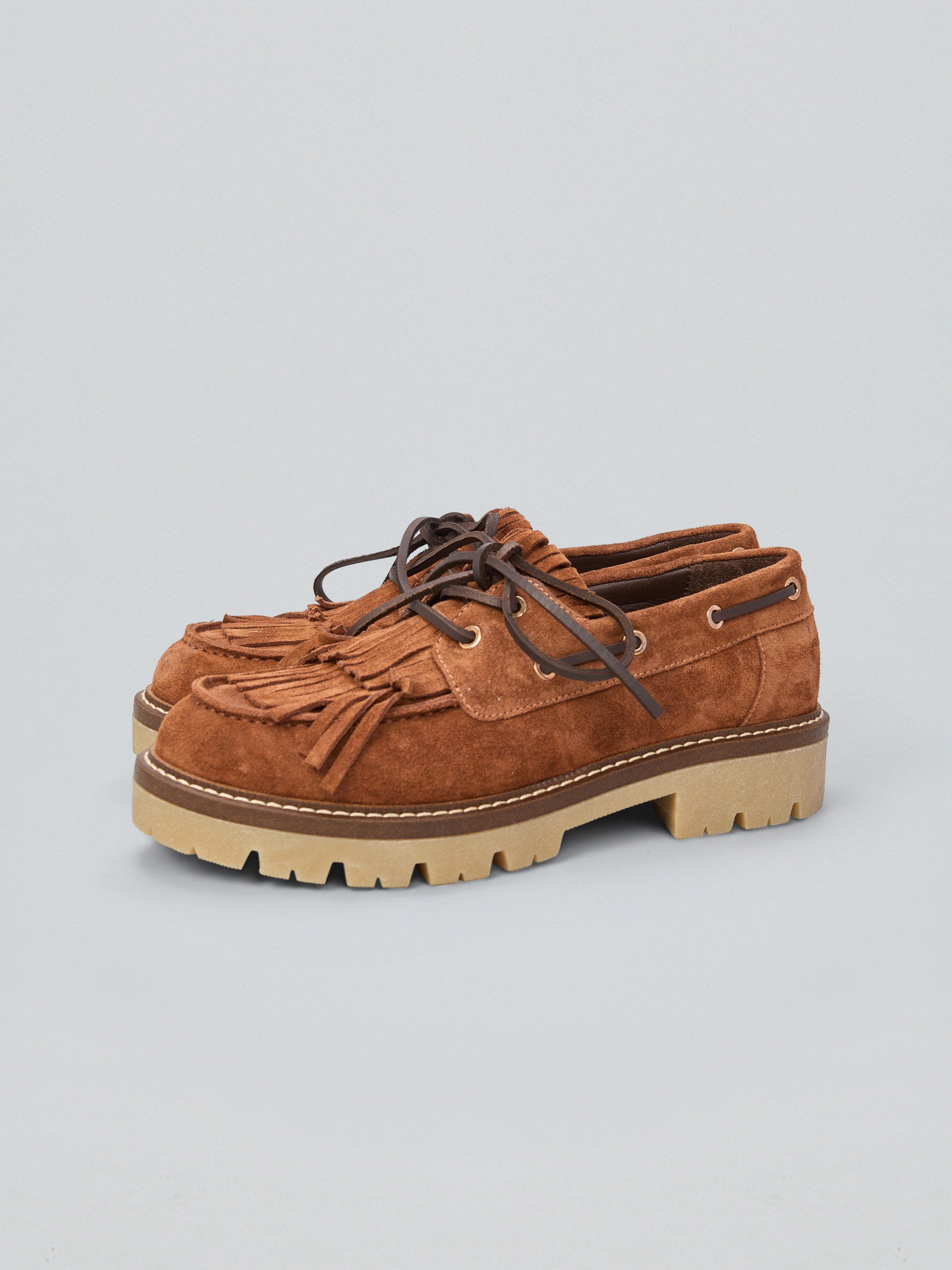 Ovyè Mocassini camoscio frange cognac mocassini taglia 38