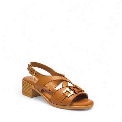 Cinzia Soft Sandali Sandalo Donna Pelle Wood Tacco Medio