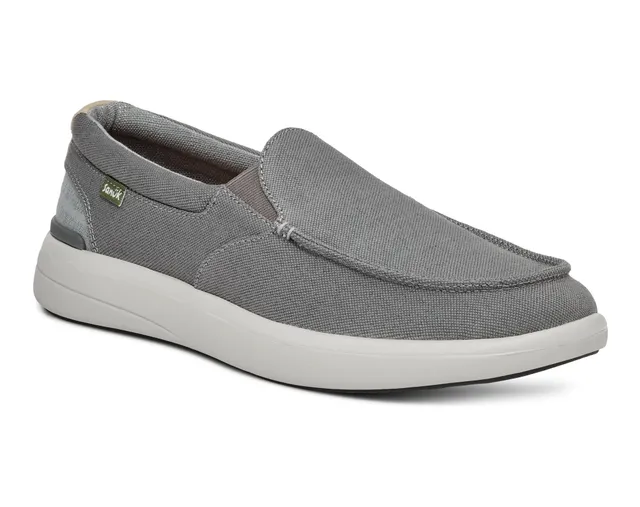 Sanuk Mason Slip On mocassini uomo grigi in tela