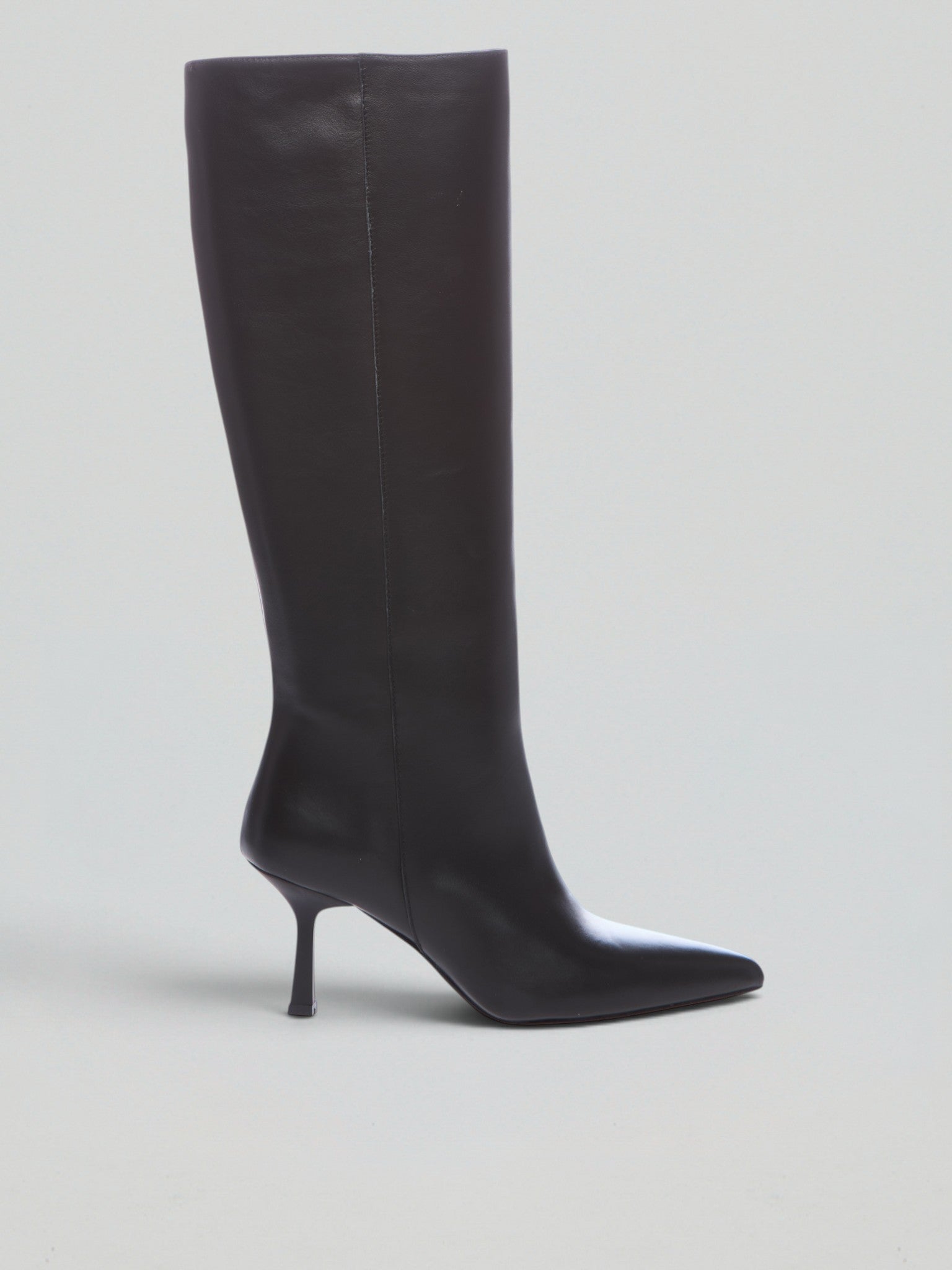 Ovyè Stivali con tacco Stivali in pelle nero tacco 7 cm