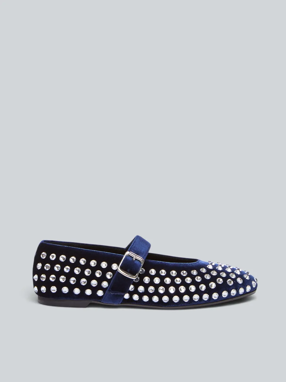 Ovyè Mary Jane velluto blu ballerine strass 1 cm