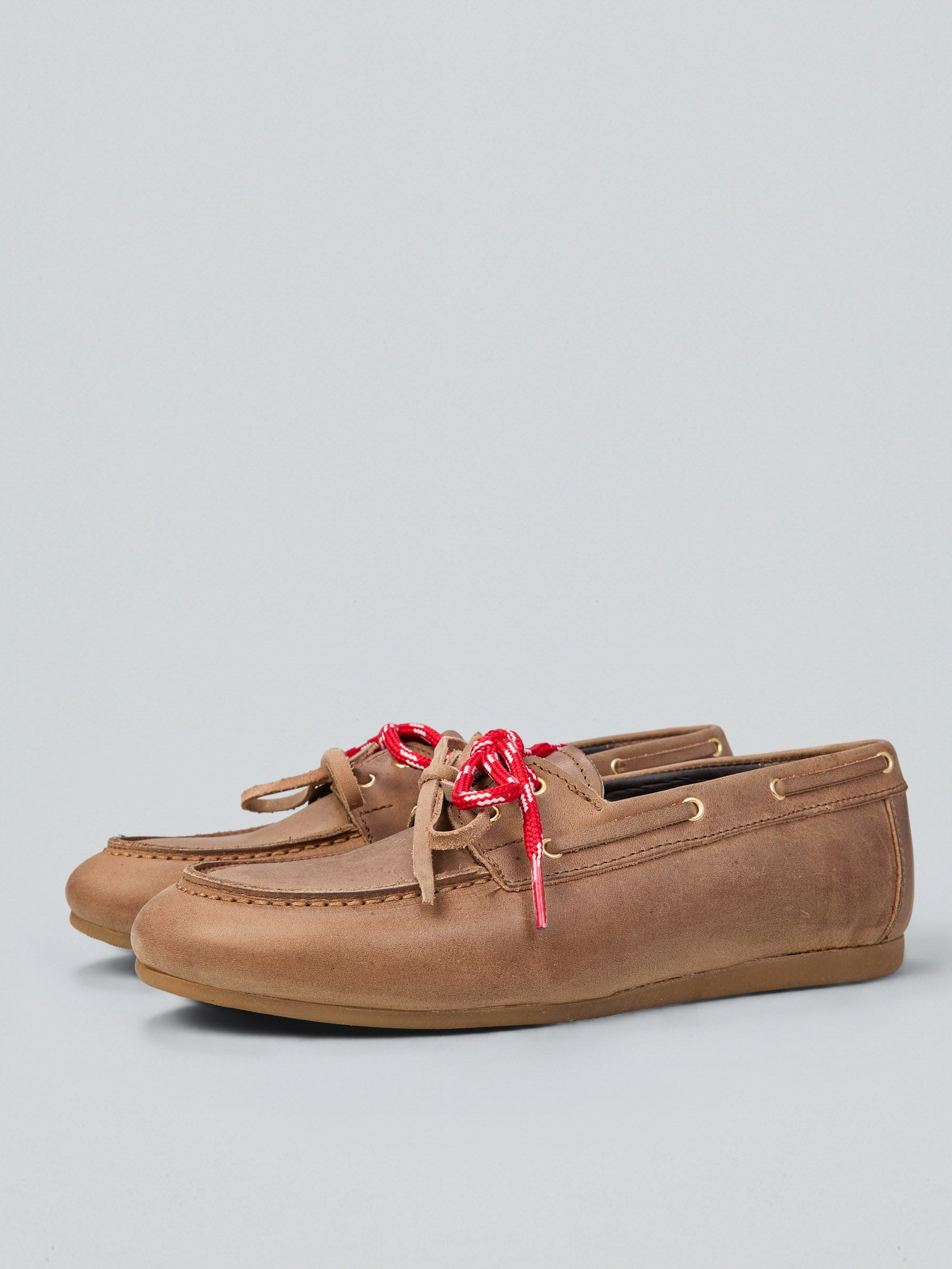 Ovyè Modello Barca Mocassini in Pelle Taupe 38
