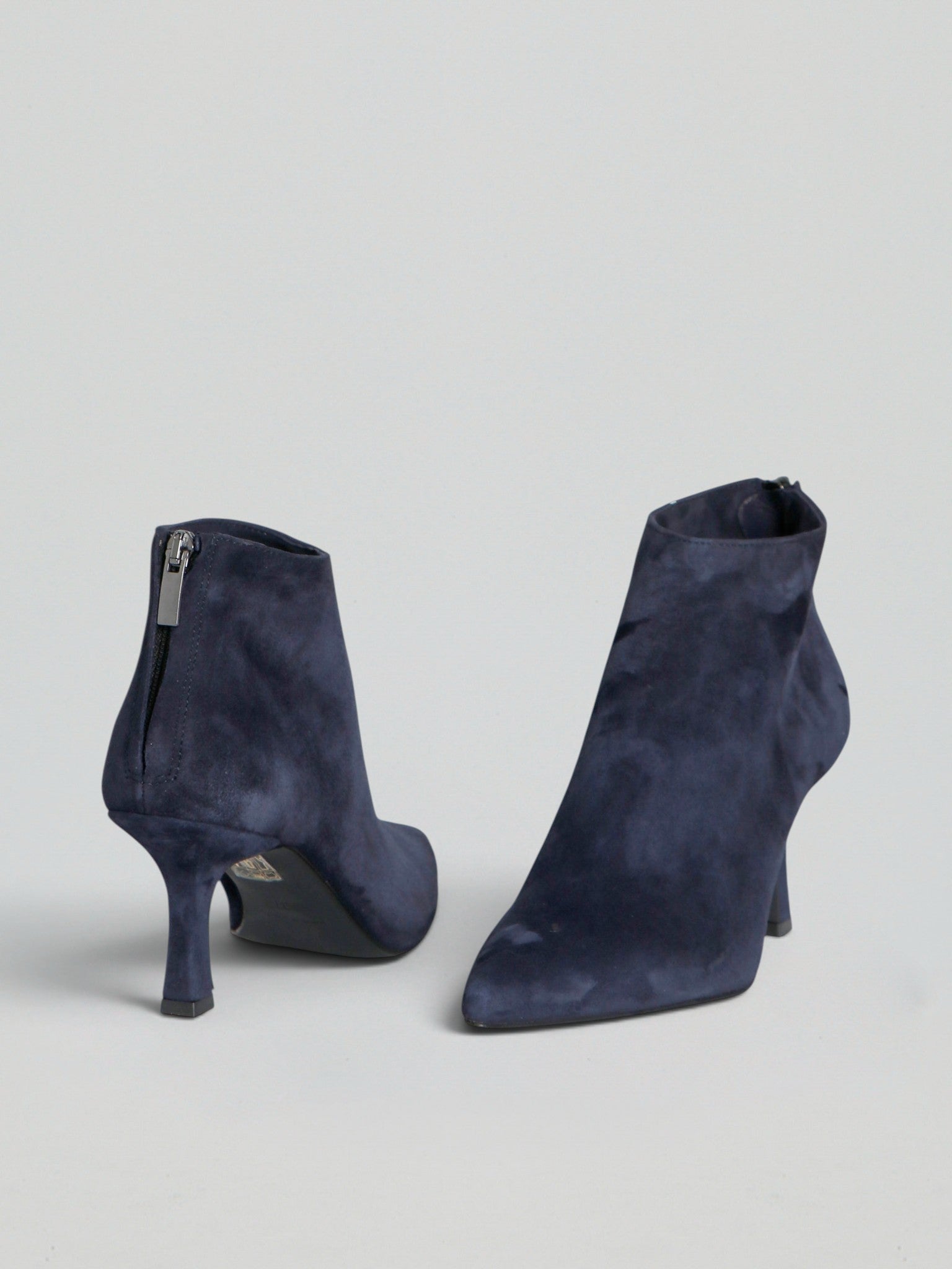Ovyè Tronchetti in camoscio tronchetti blu tacco 7 cm cerniera
