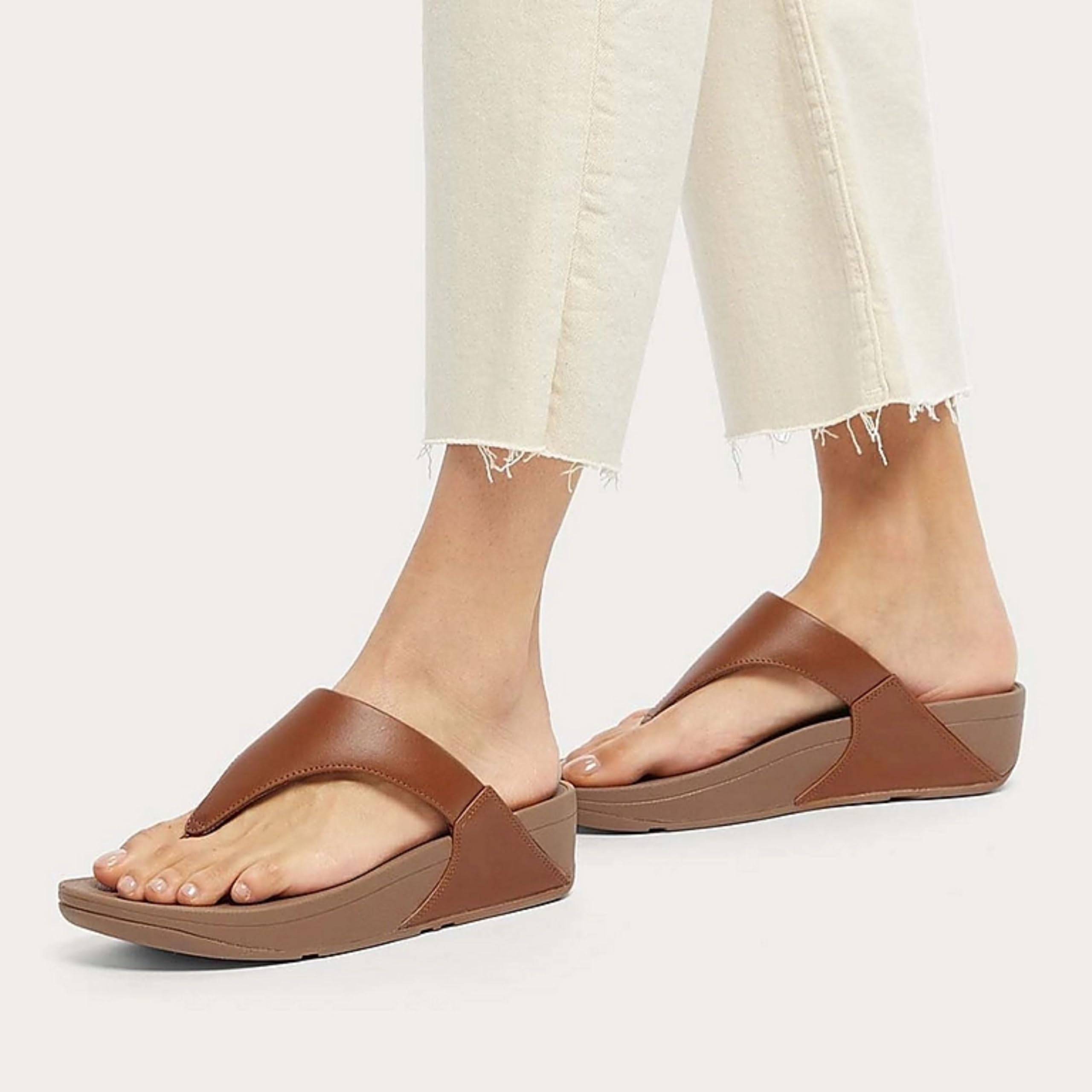 FitFlop Lulu Leather Toepost sandali donna pelle metallizzata