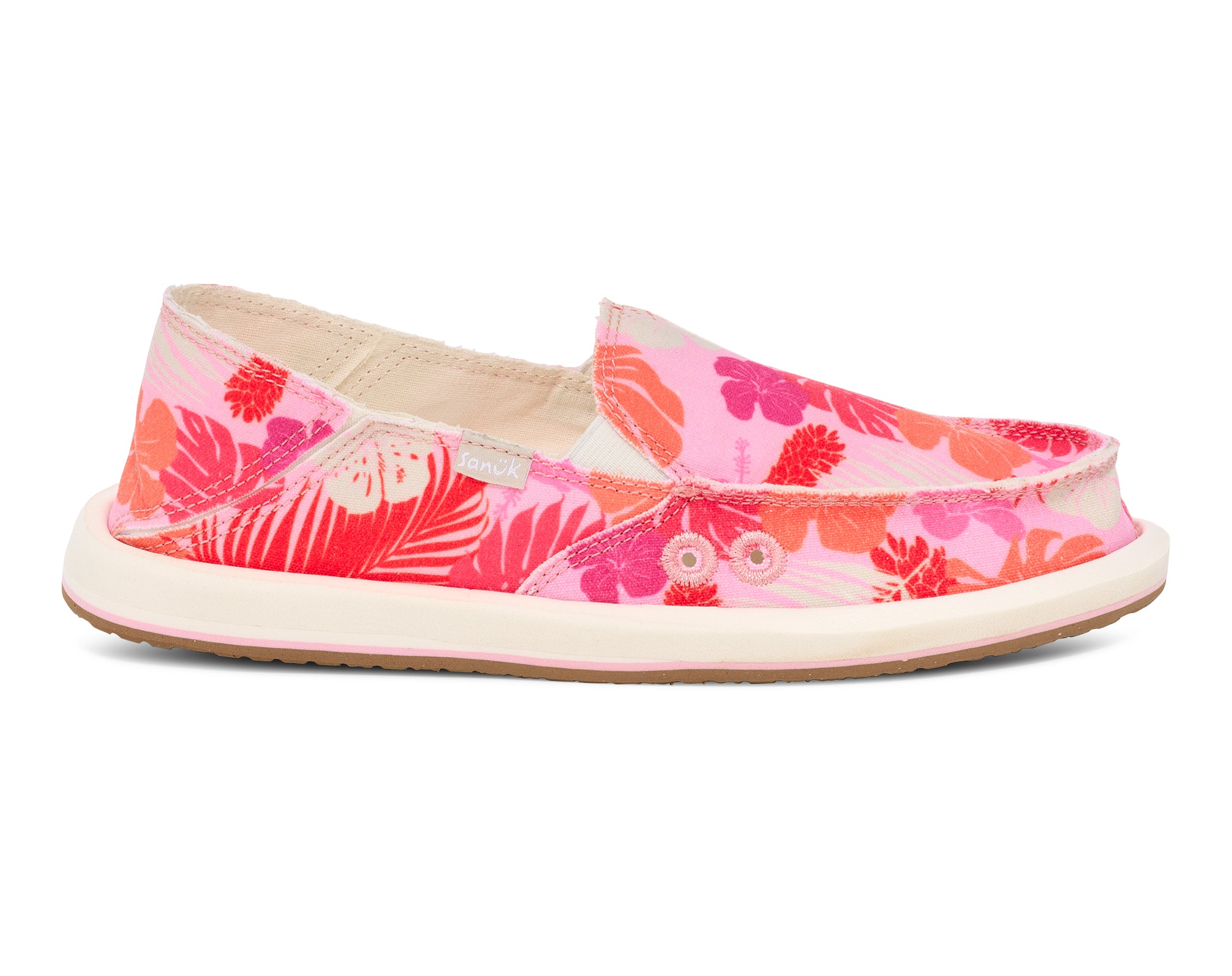 Sanuk Donna Tropics slip on donna Sugar Coral cotone