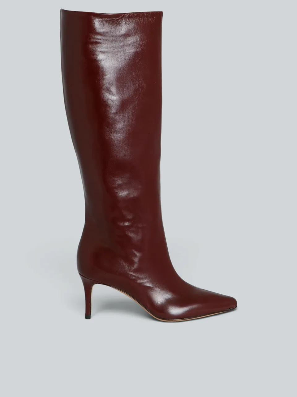 Ovyè Stivali con tacco pelle stivali bordò tacco 8 cm