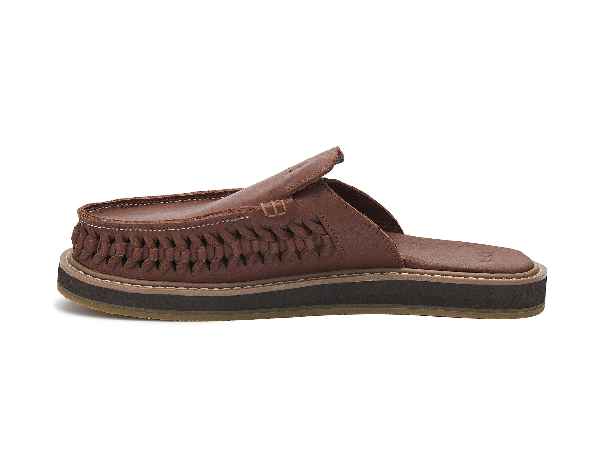 Sanuk You Got My Back Woven mule uomo Brown pelle intrecciata