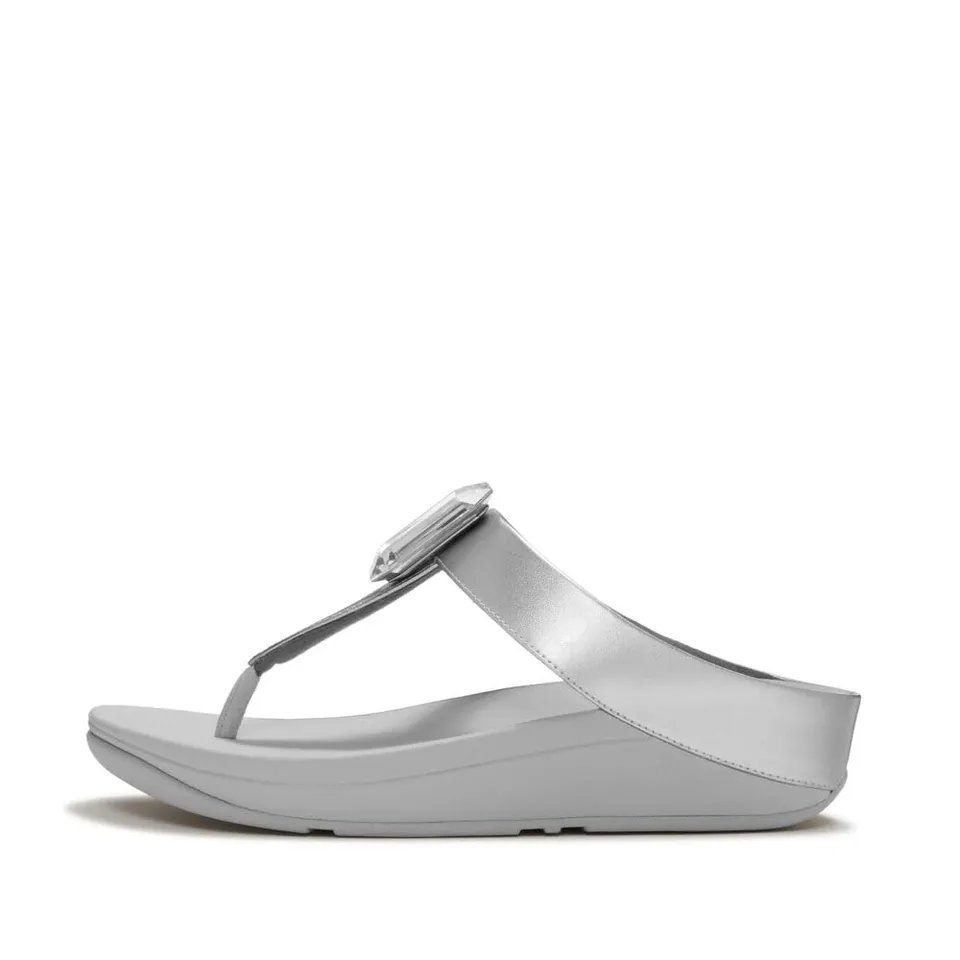 FitFlop Fino Crystal Prism sandali donna infradito 39 argento