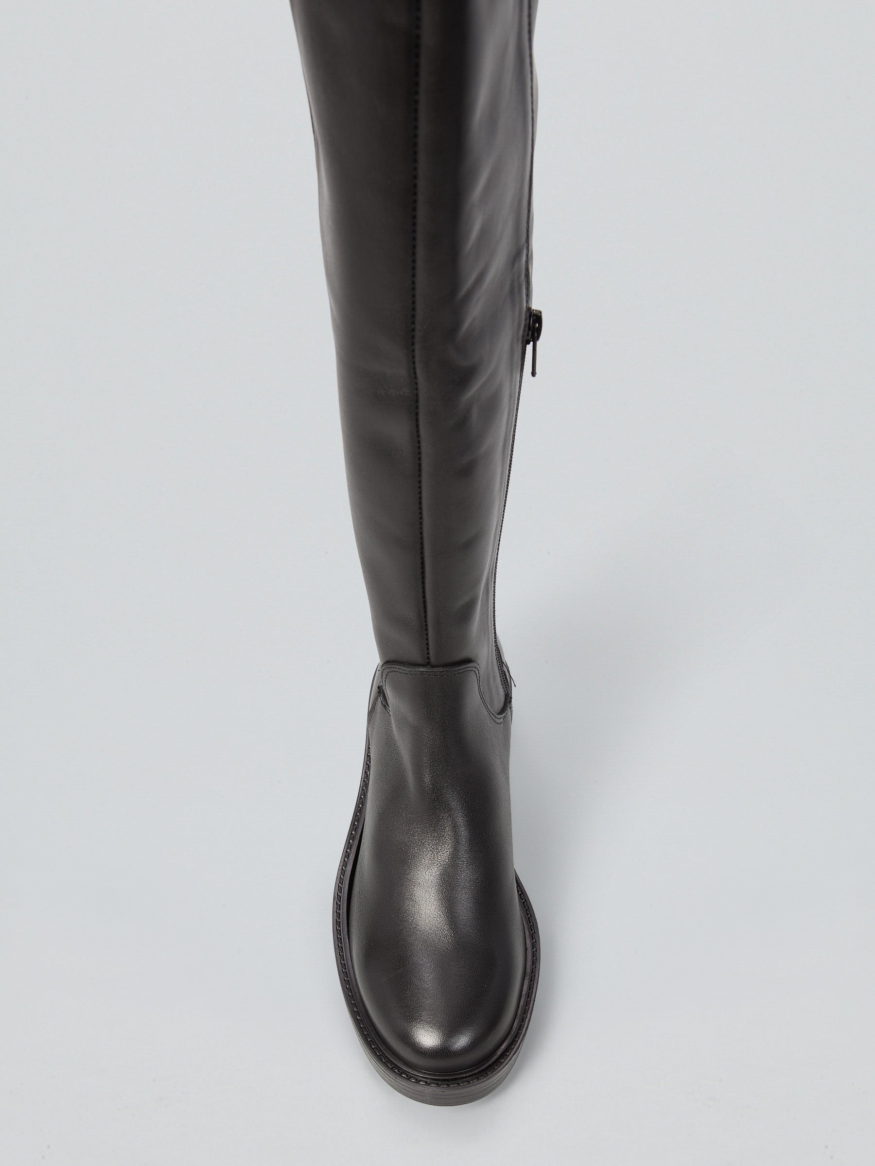 Ovyè Stivali con tacco stretch pelle neri 3 cm