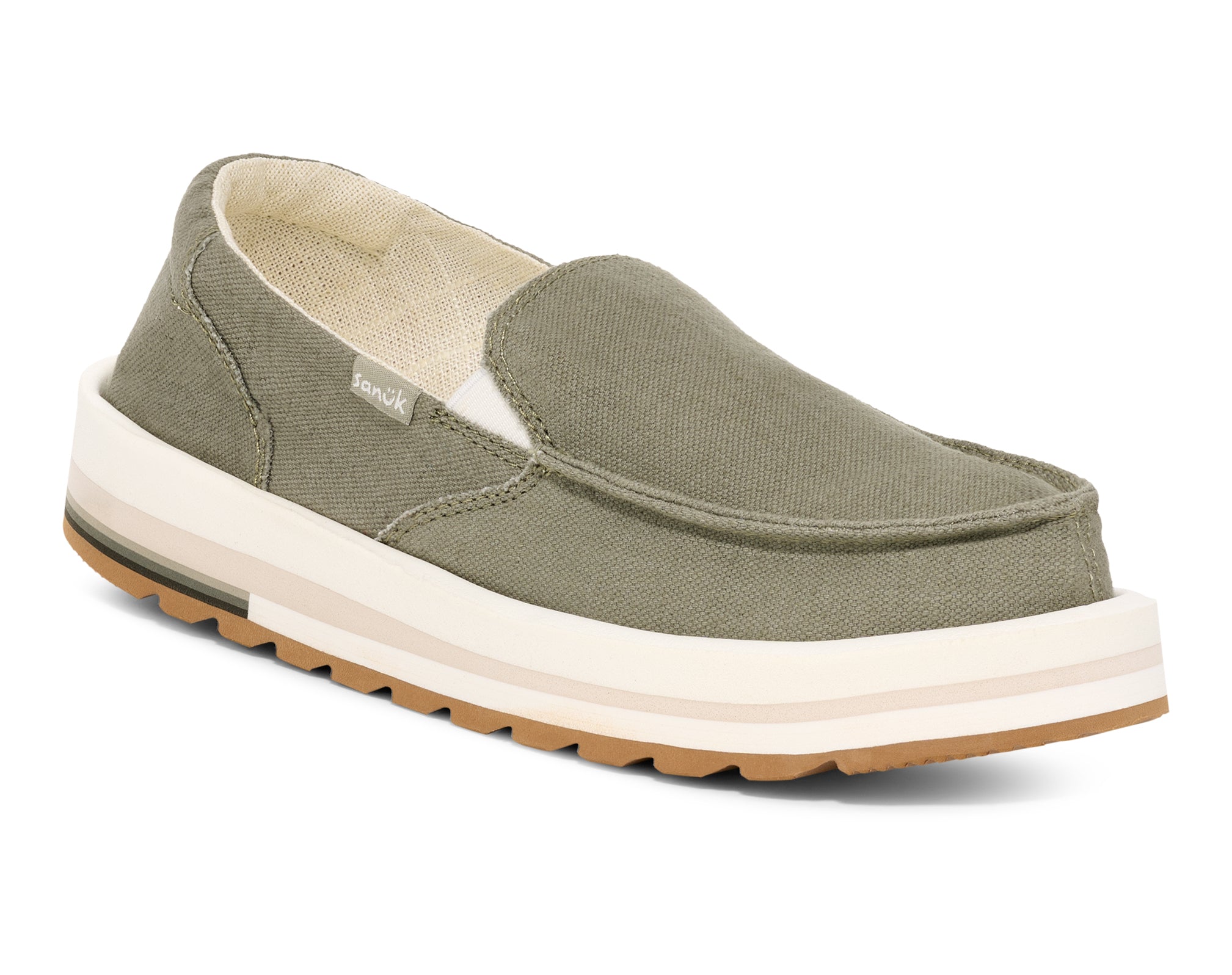 Sanuk Donna Mesa Scarpe Slip On Brown Rice cotone