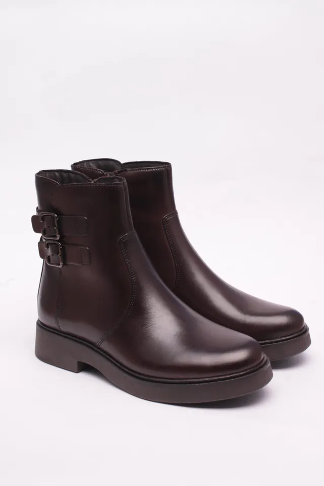 Cinzia Soft Stivali tronchetto pelle moka tacco 3 cm