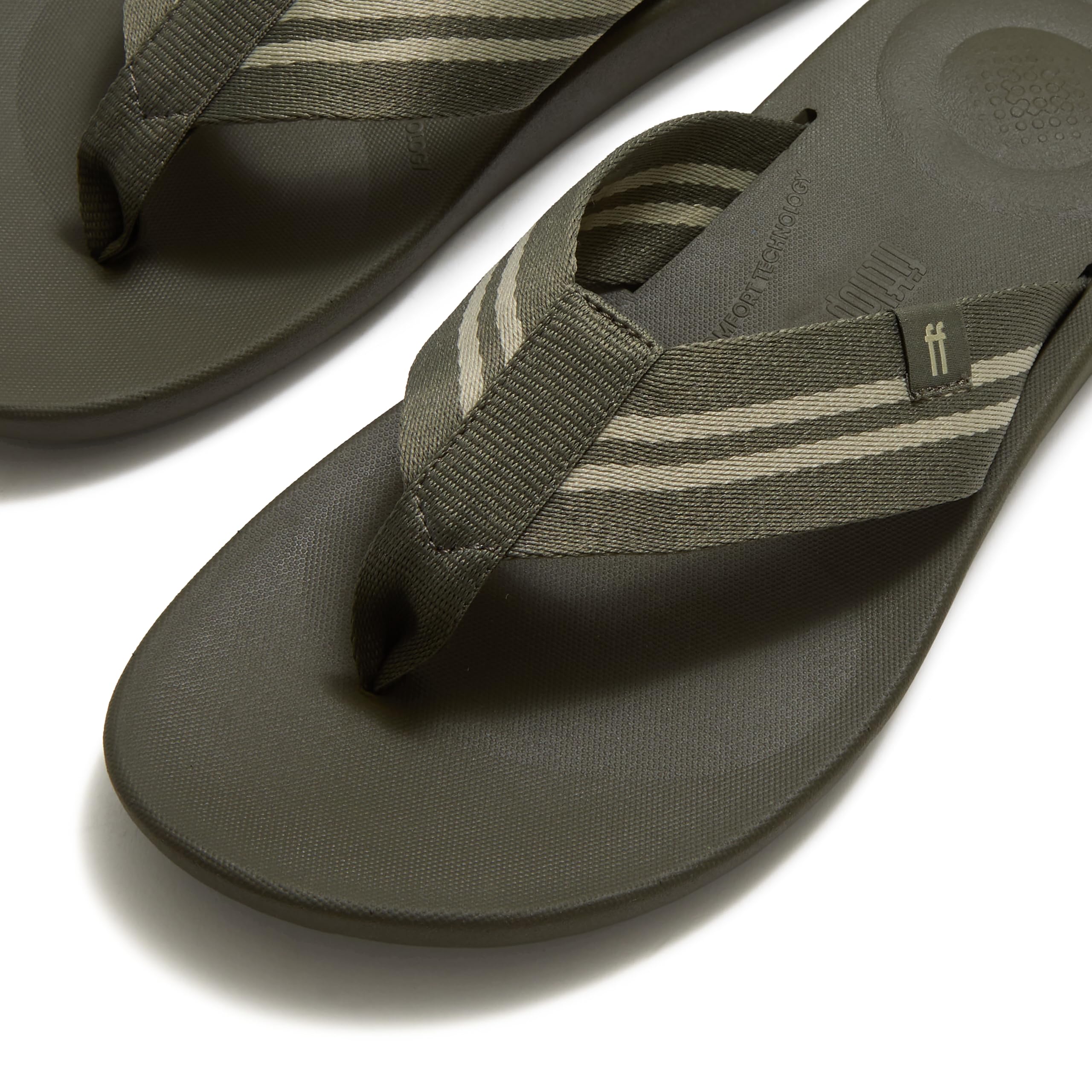 FitFlop iQushion Two-Stripe Infradito Uomo 43 EU Nero Carbone