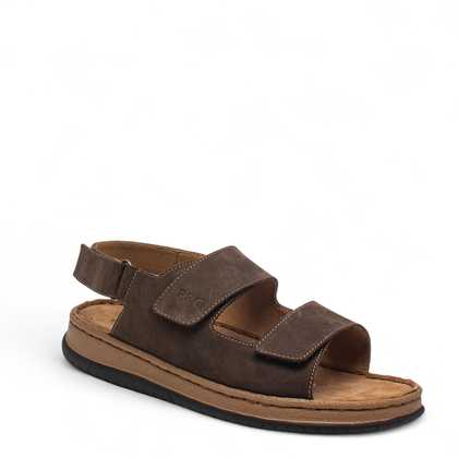 Cinzia Soft Sandali Sandalo Uomo Pelle Espresso fondo gomma