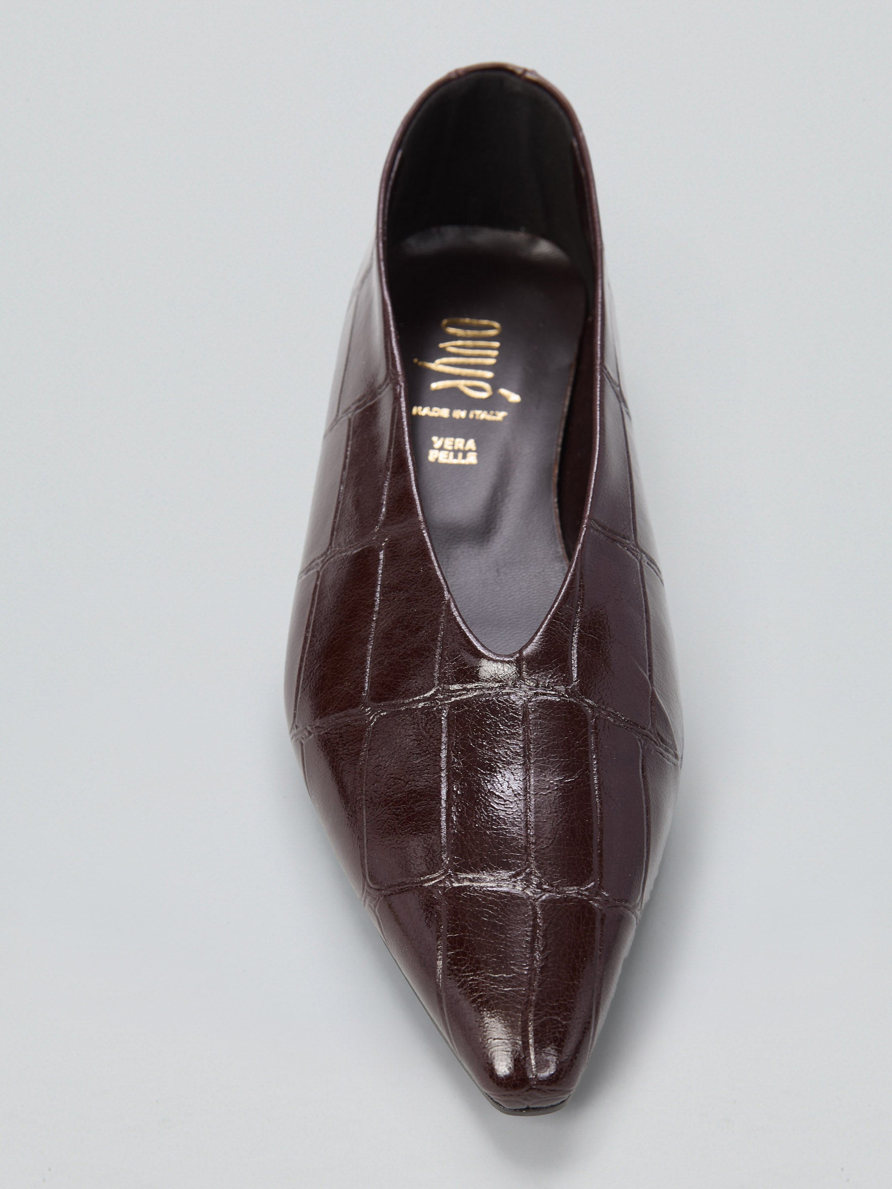 Ovyè Ballerine stampa cocco ecopelle moro tacco 2 cm 38
