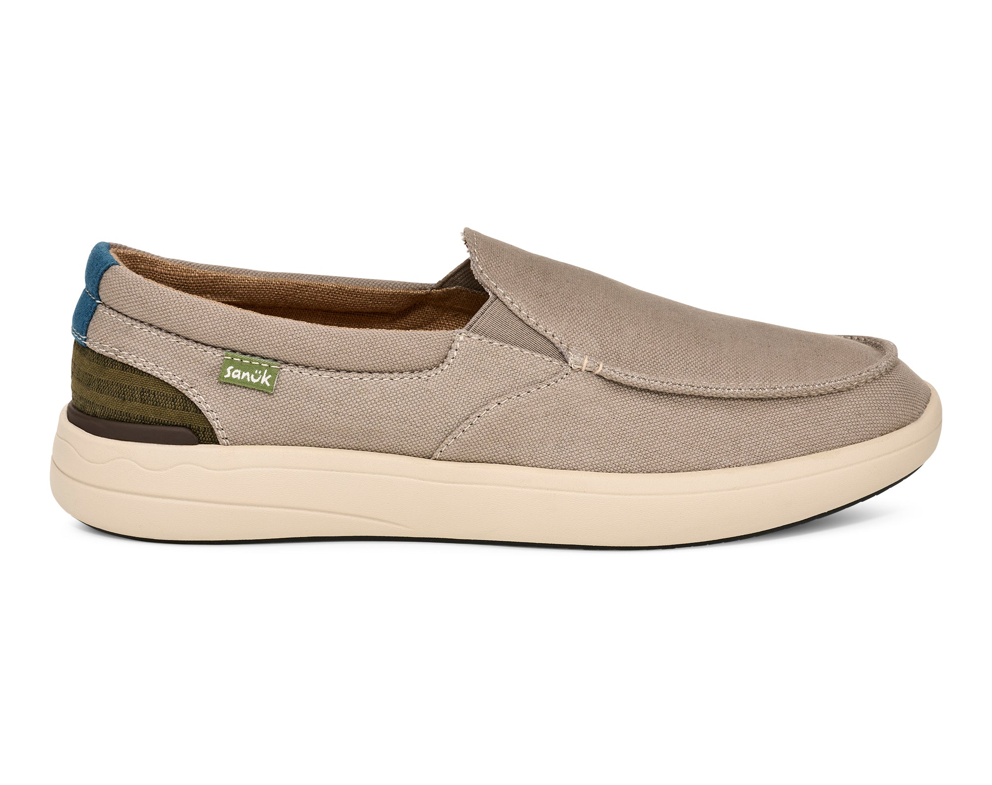 Sanuk Mason Slip On mocassini uomo grigi in tela