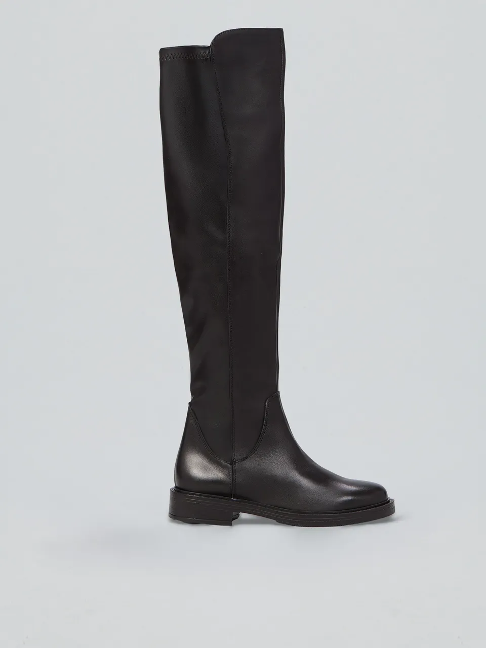 Ovyè Stivali con tacco stretch pelle neri 3 cm